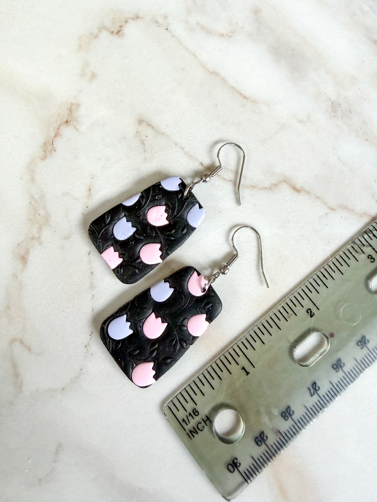 Black and Tulip Dangles