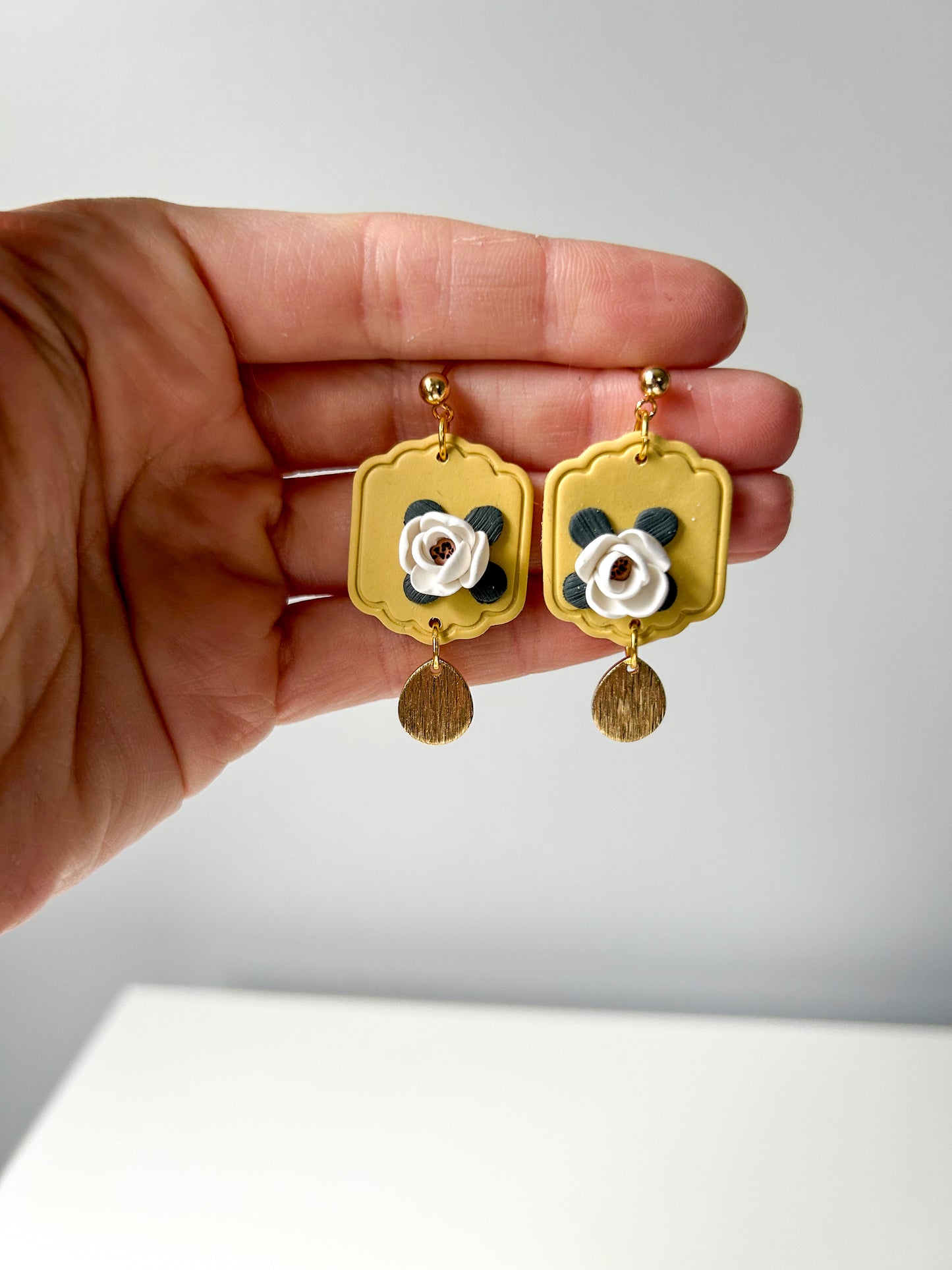 Yellow Rose Dangles