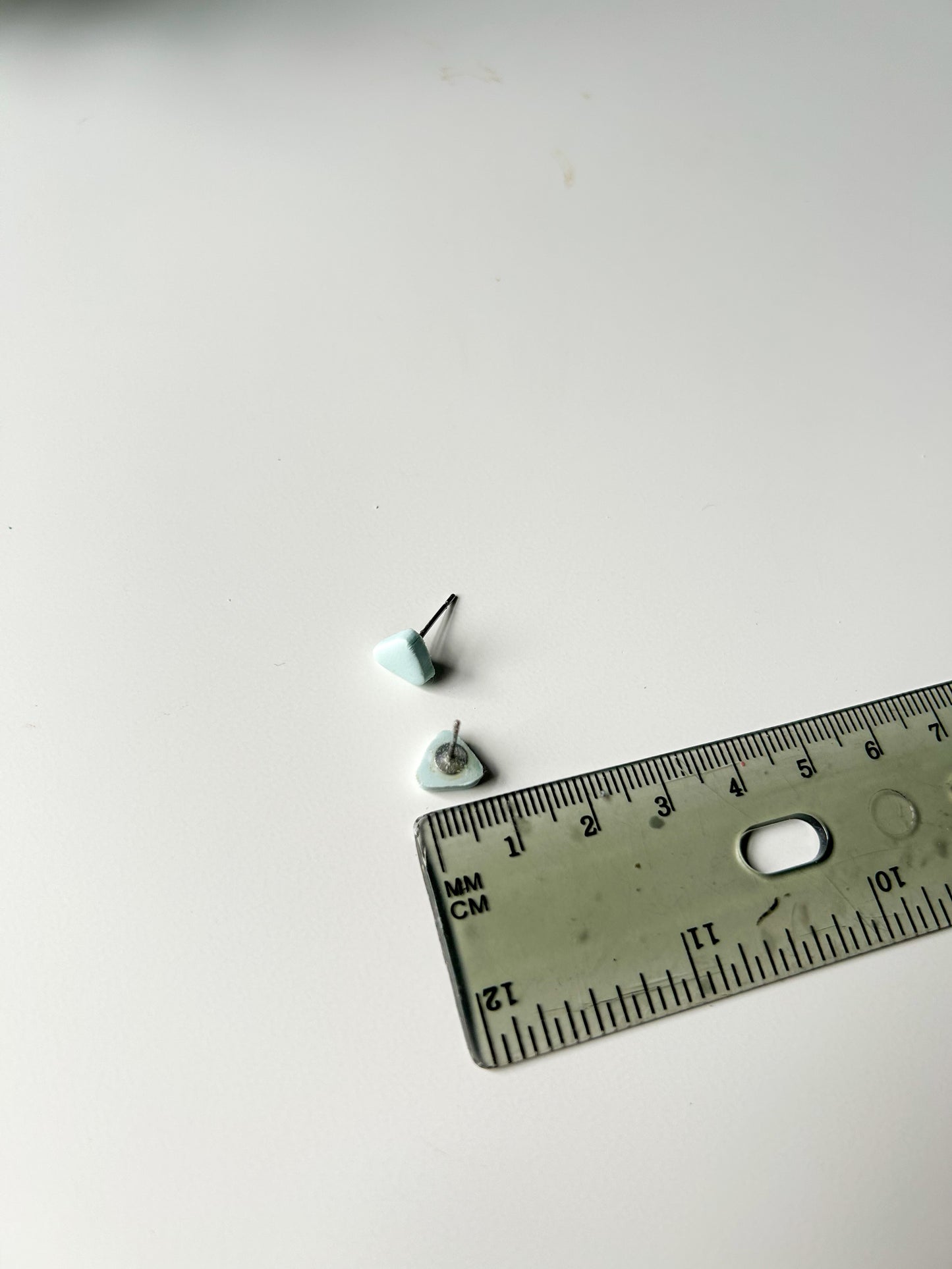 Light Blue Triangle Studs