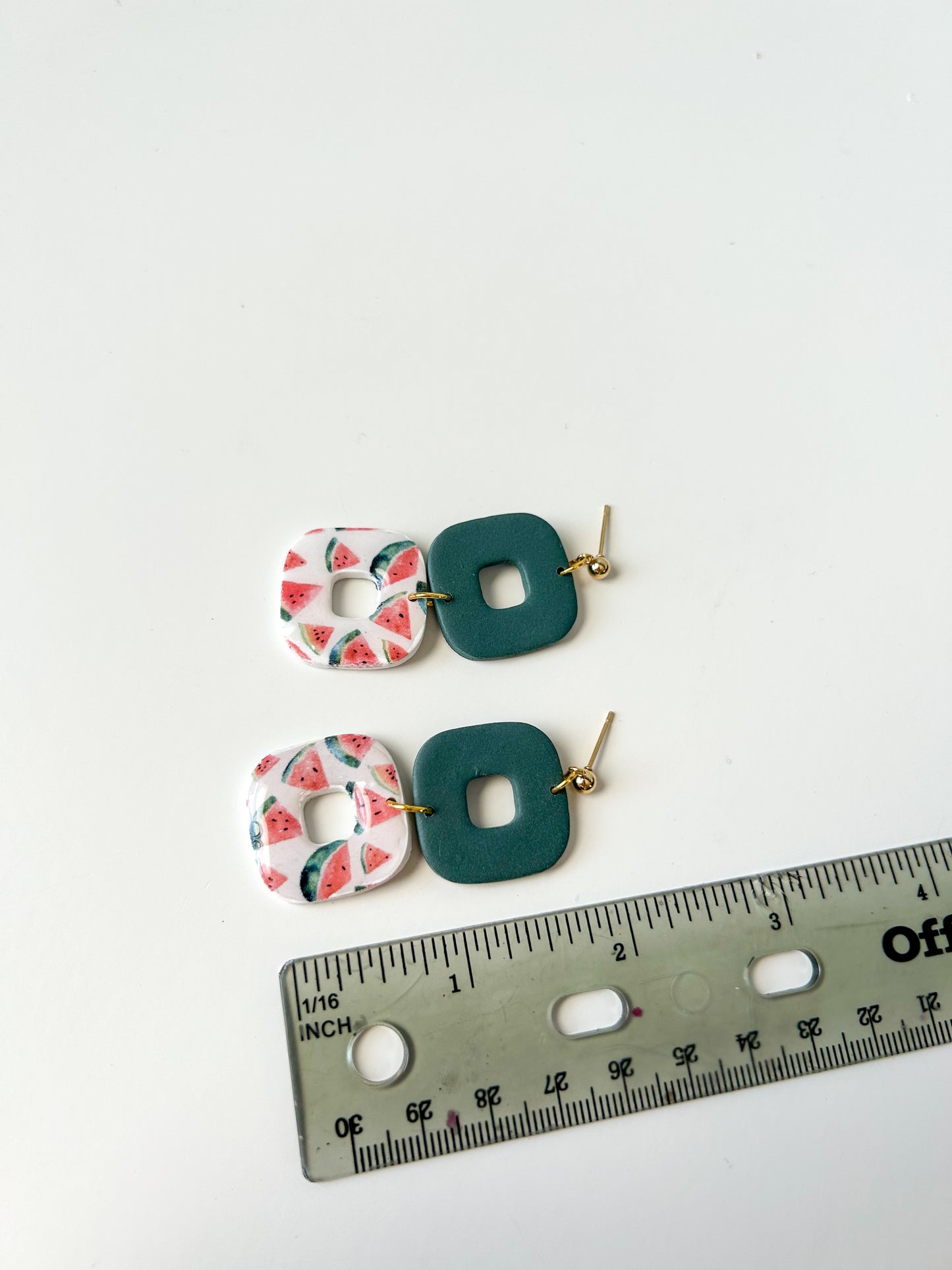 Watermelon Square Donut Dangles