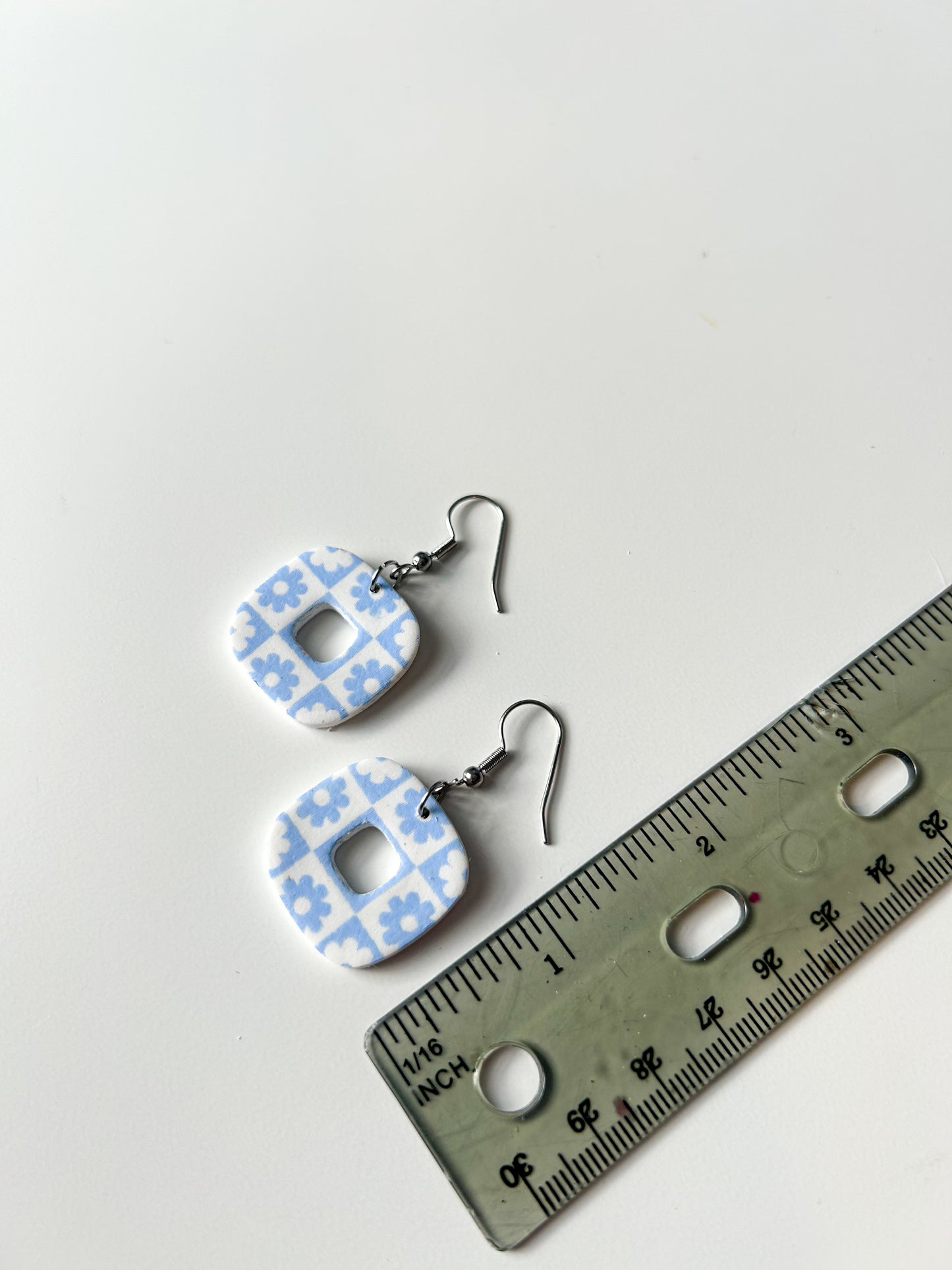 Blue Retro Flower Squares