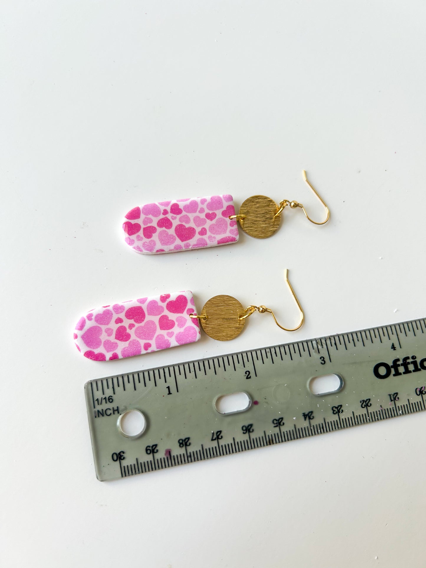 Pink Heart Drop Dangles