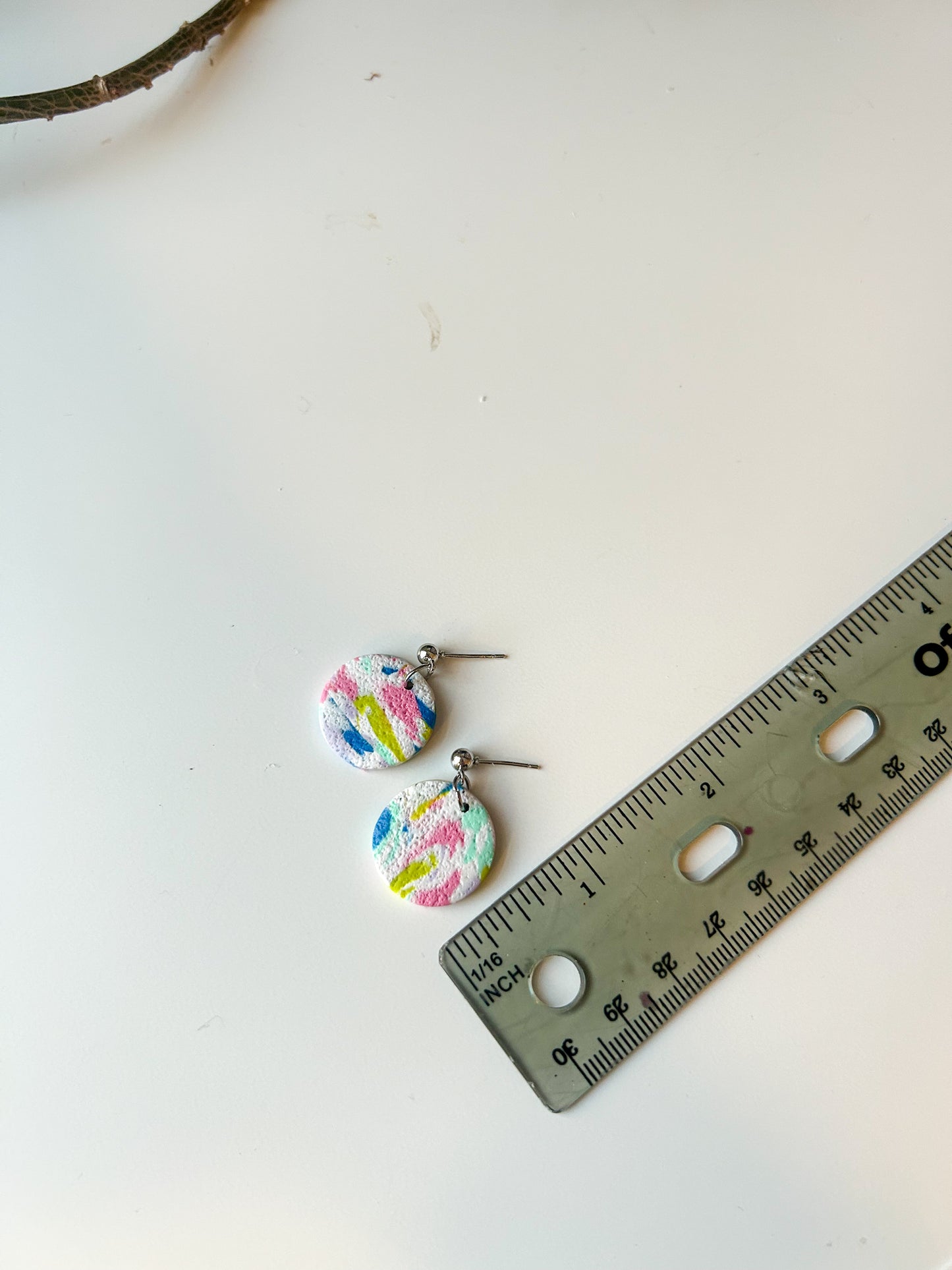 Confetti Swirl Mini Circle Dangles