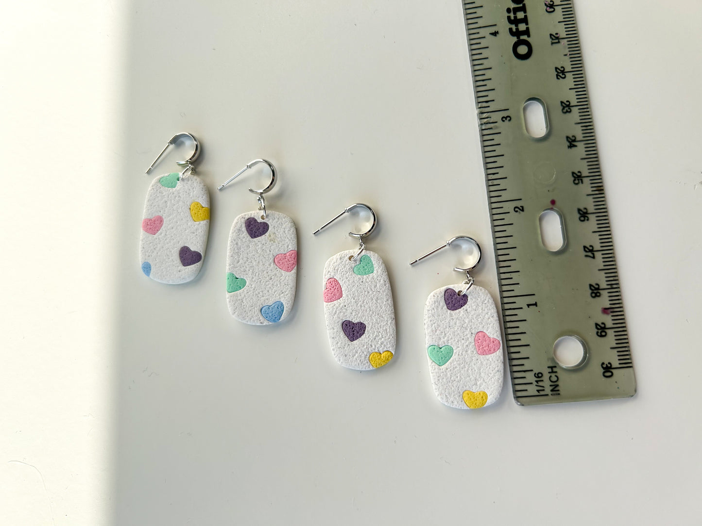 Rainbow Heart Oval Dangles