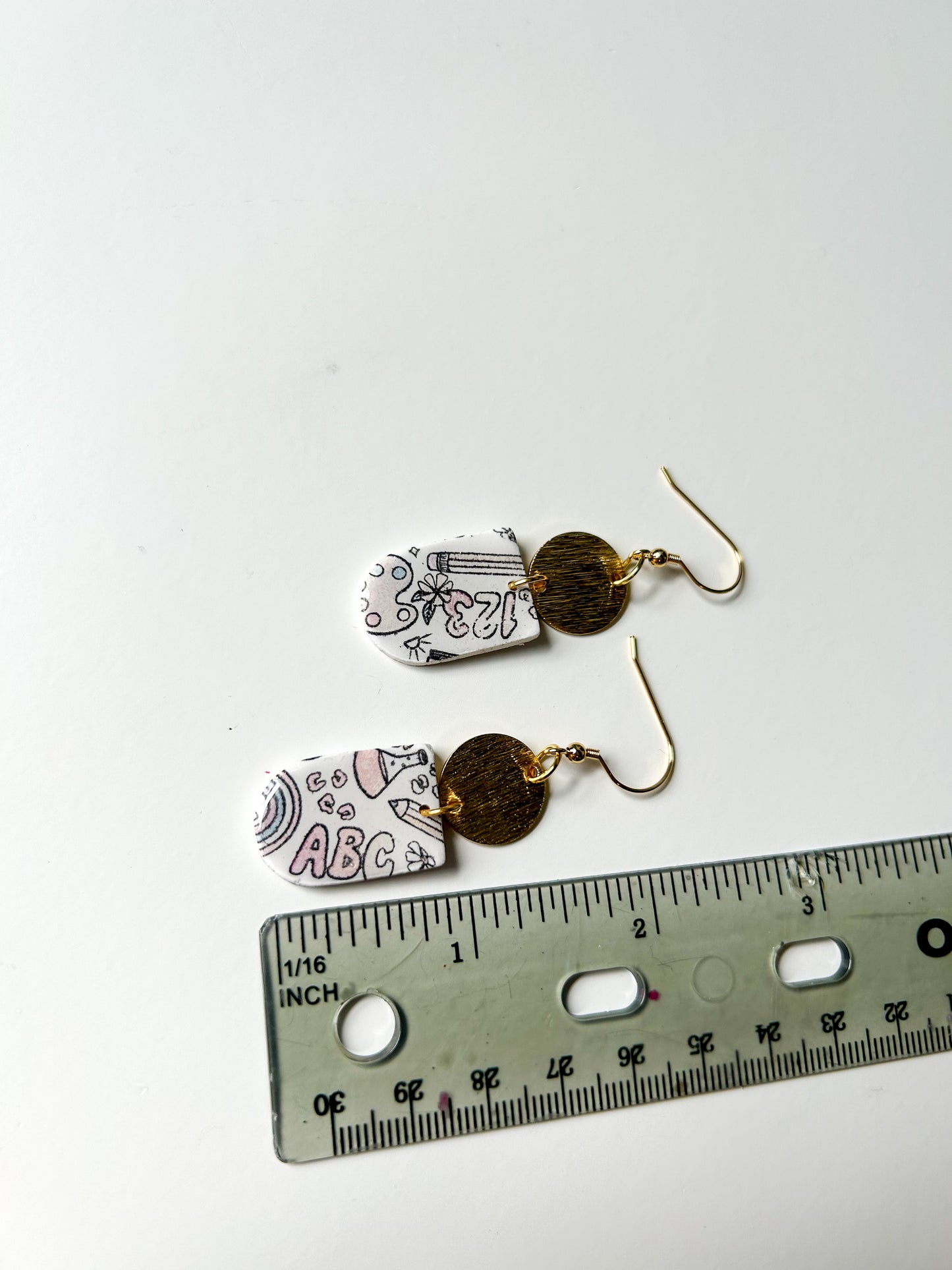 Muted Color Back to School Drop Dangles