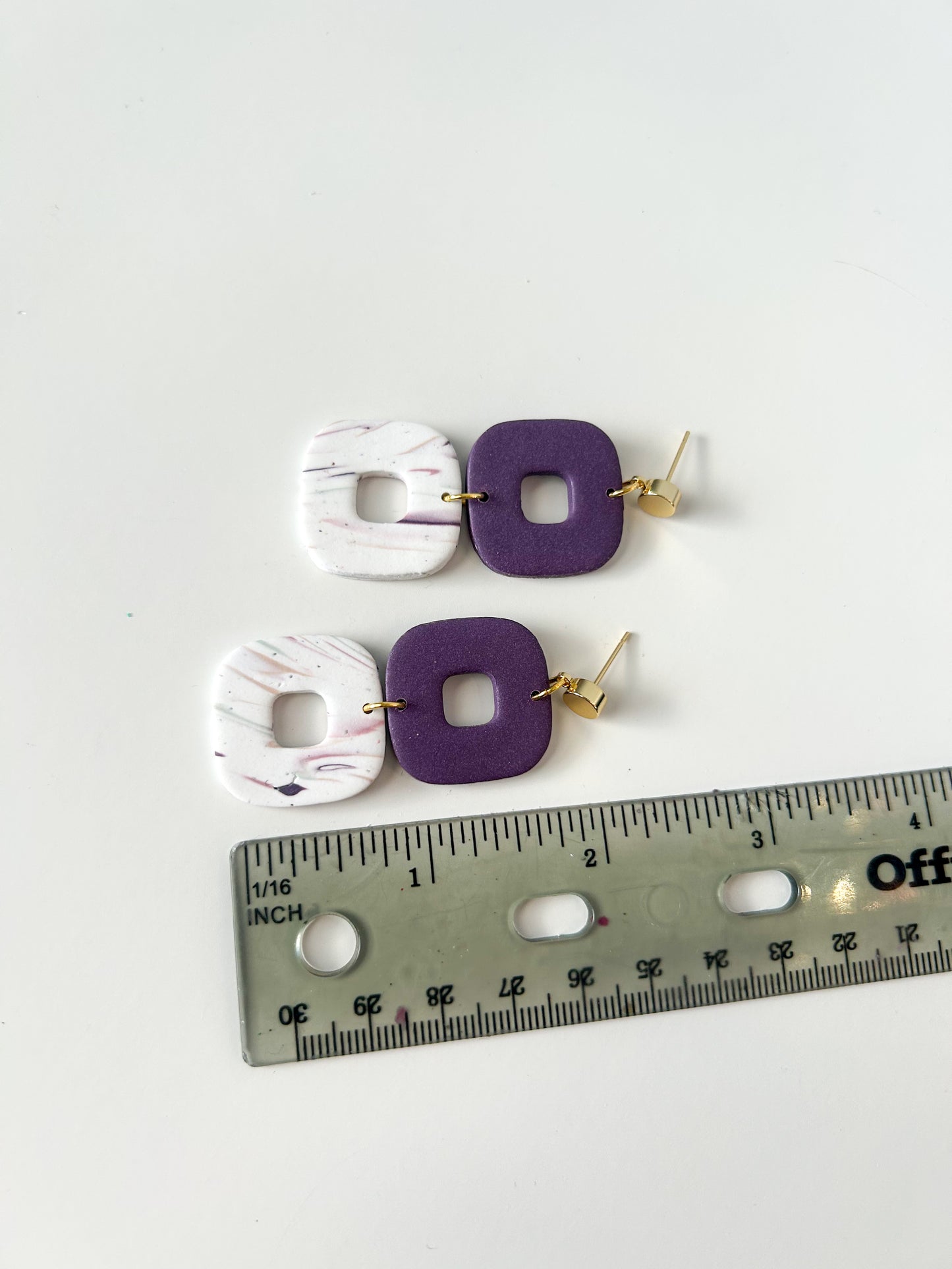 Purple Marble Donut Dangles