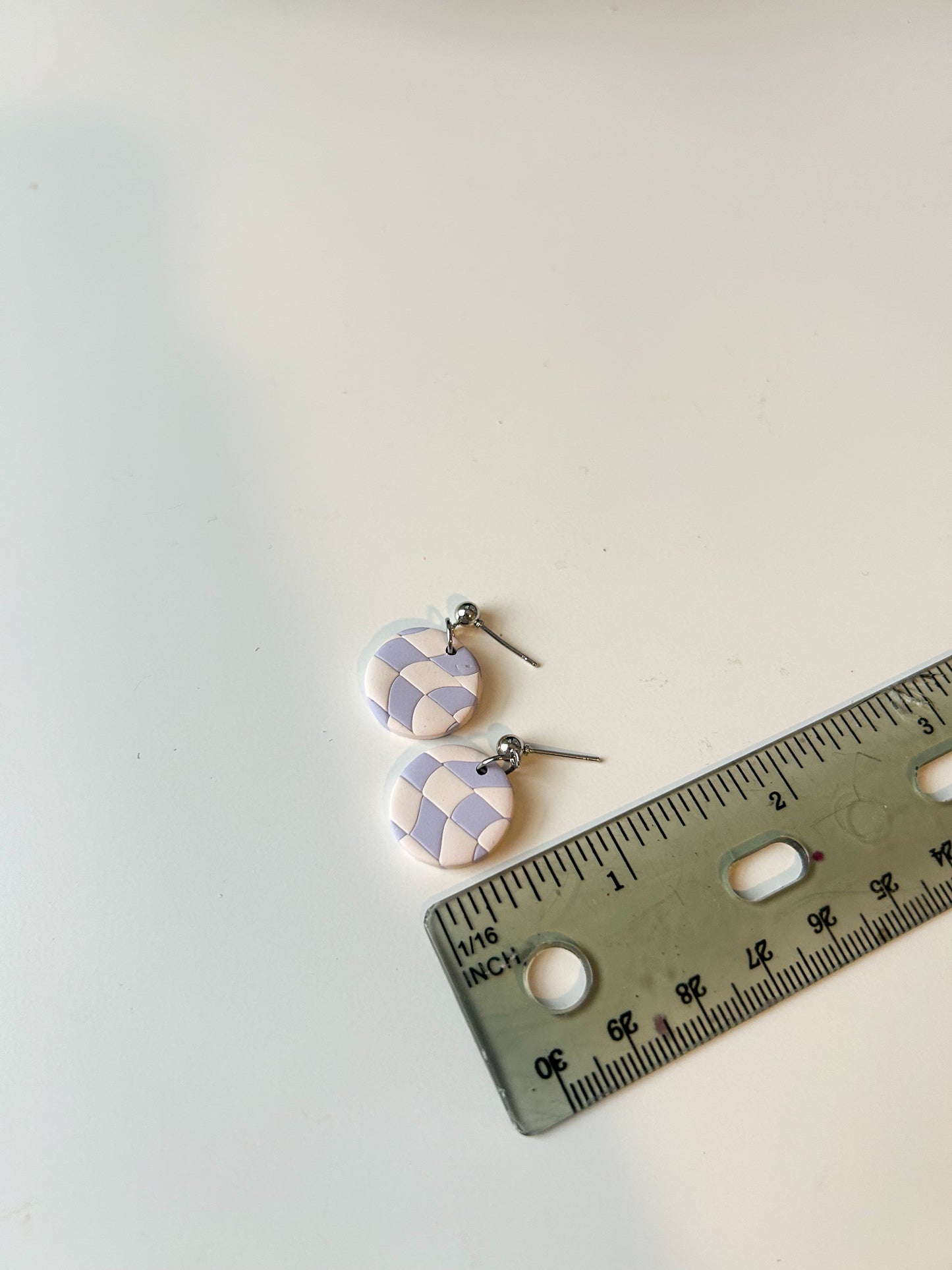 Wavy Checker Circle Dangles