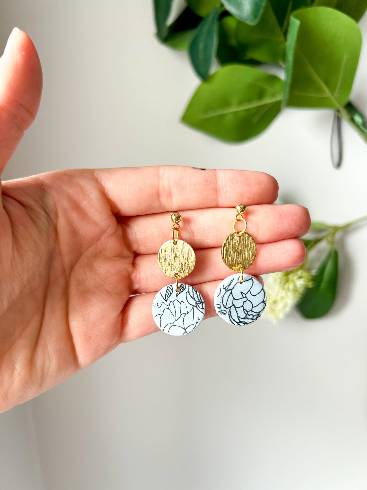 Blue Floral Rosie Dangles