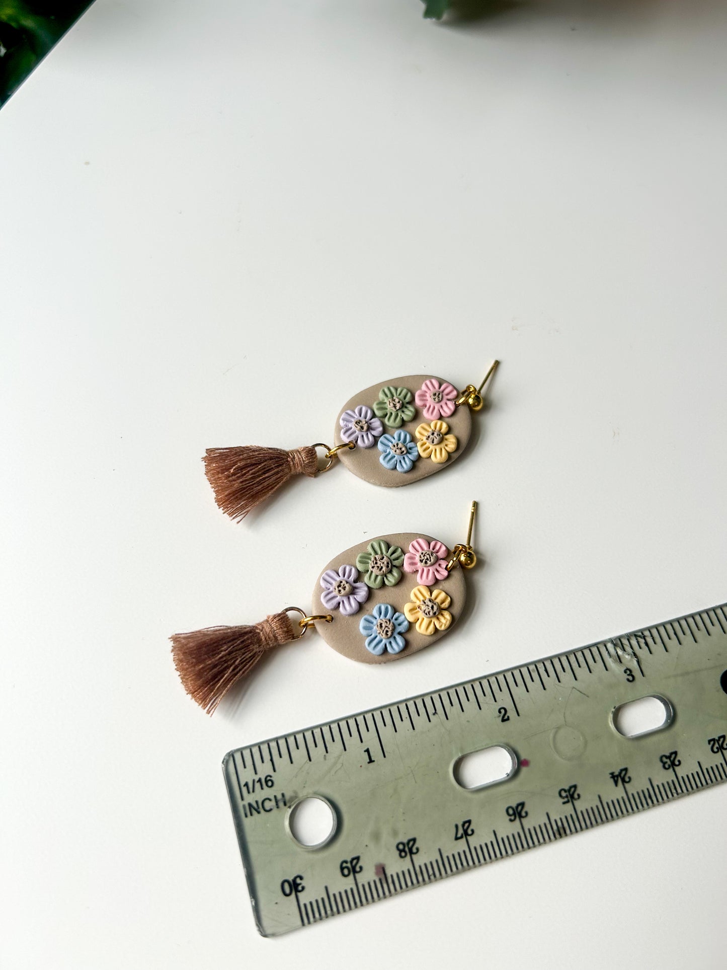 Rainbow Flower Tassel Dangles