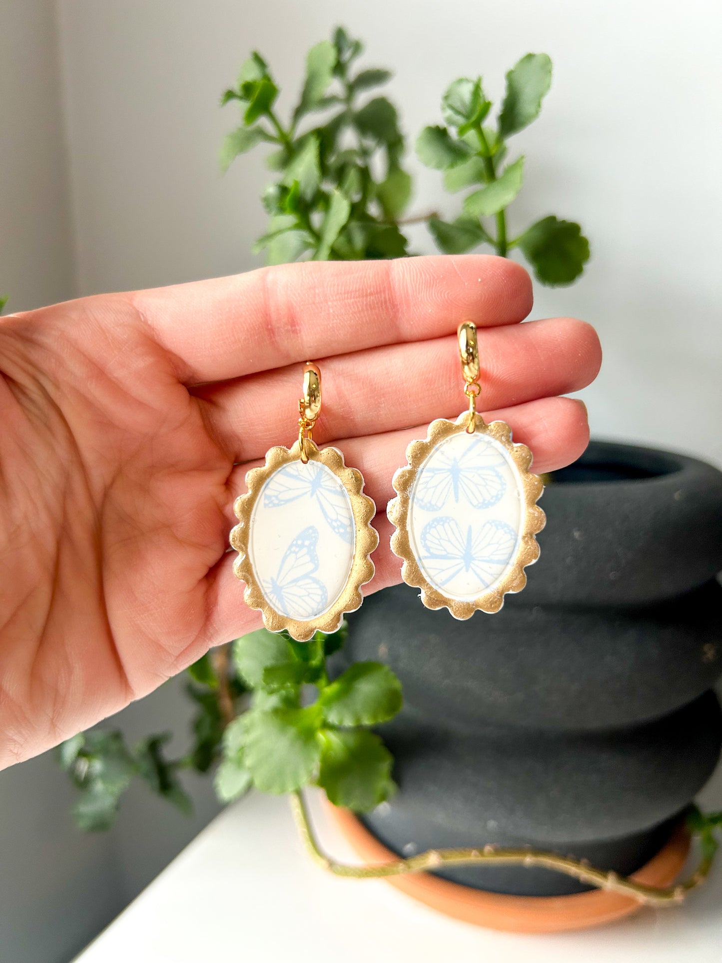 Gold Frame Butterfly Windows
