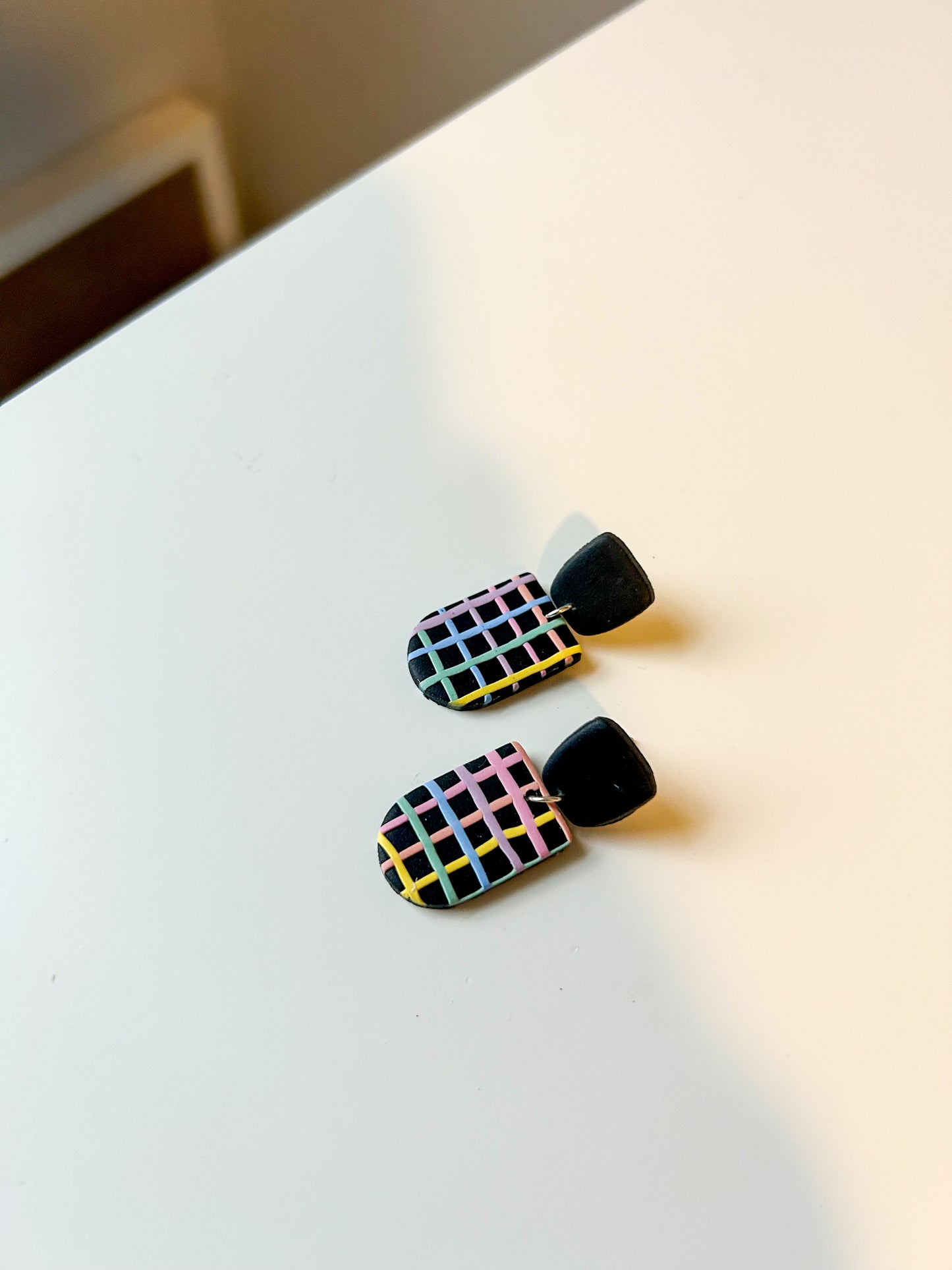 Rainbow Grid Mini Drop Dangles