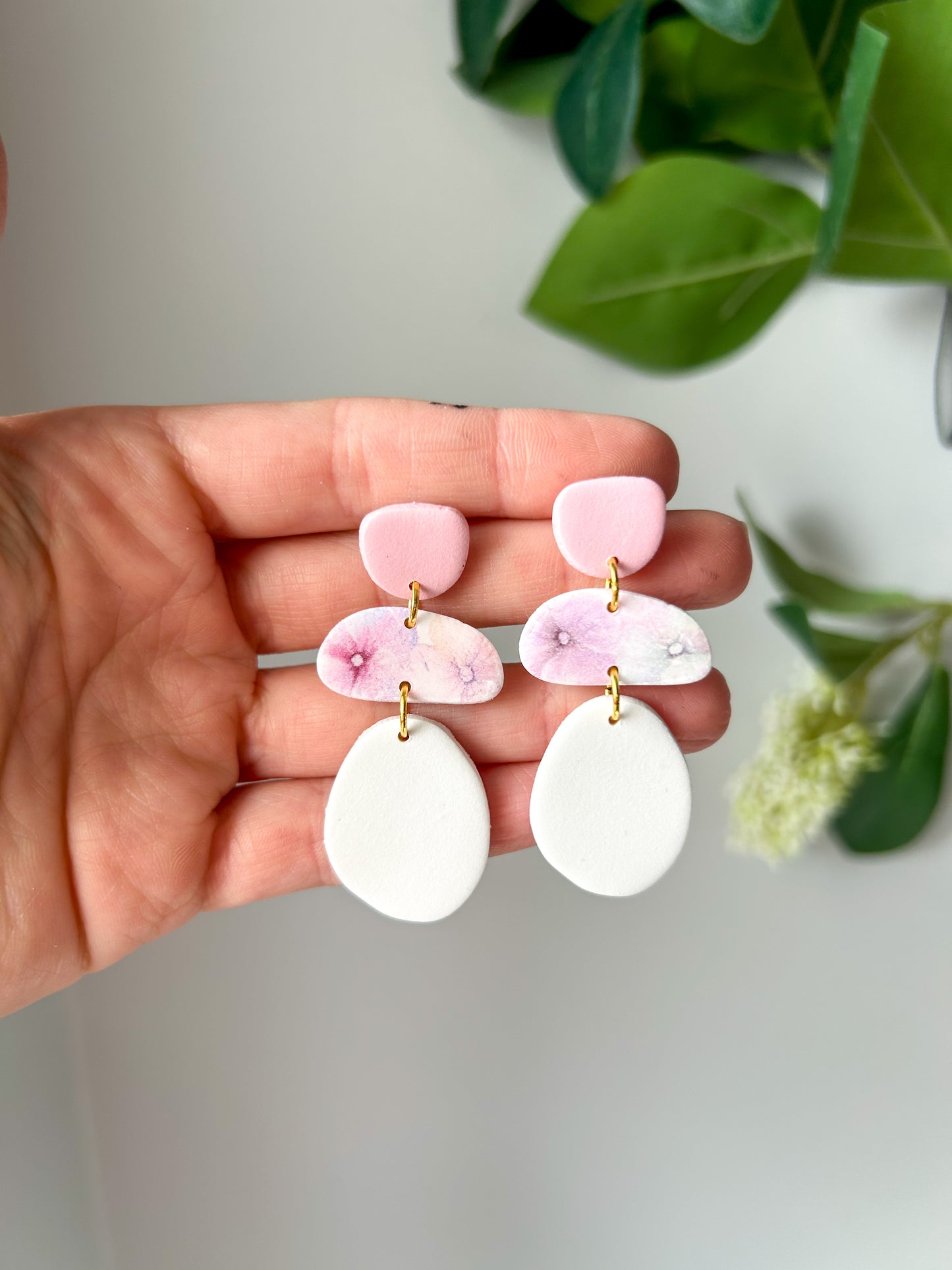 Watercolor Floral Triple Dangles