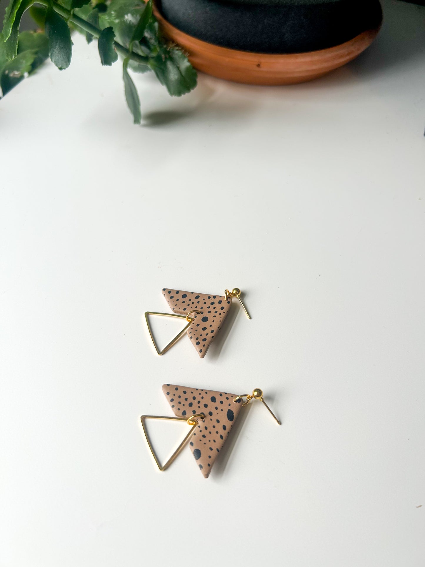 Brown and Black Dalmatian Amelia Dangles