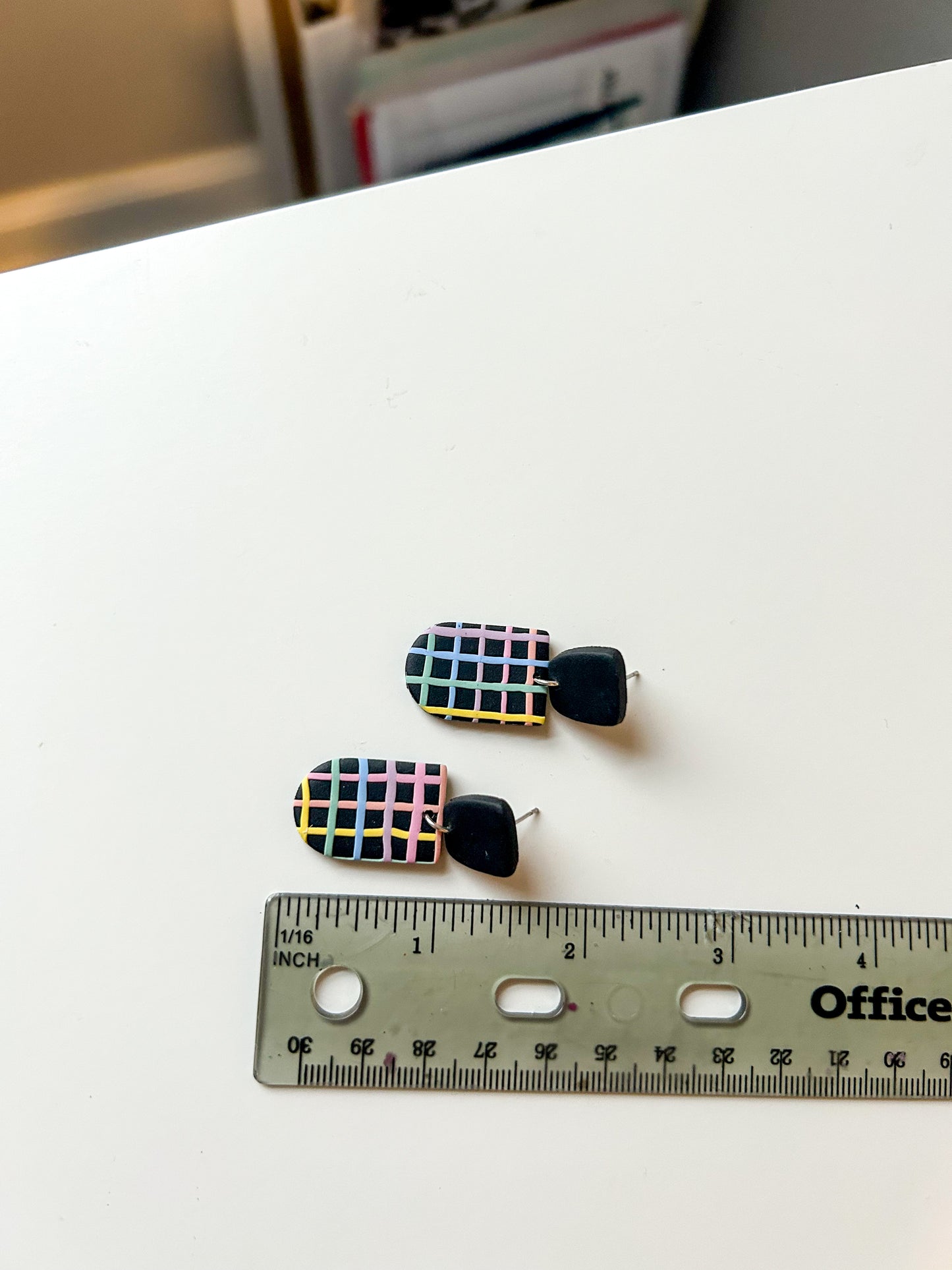 Rainbow Grid Mini Drop Dangles