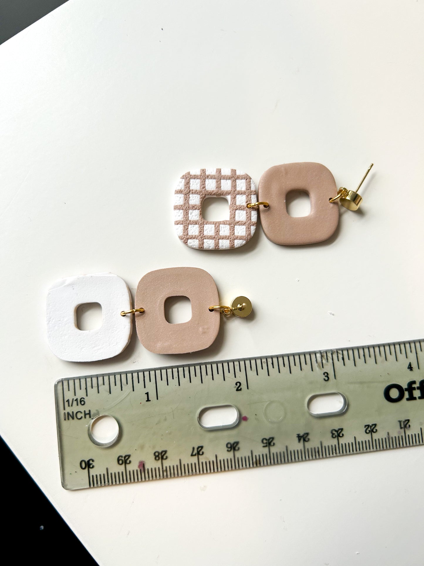 Nude Grid Double Dangles