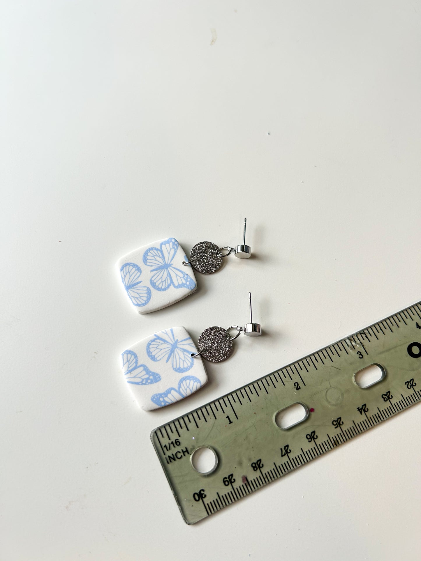 Blue Butterfly Square Dangles