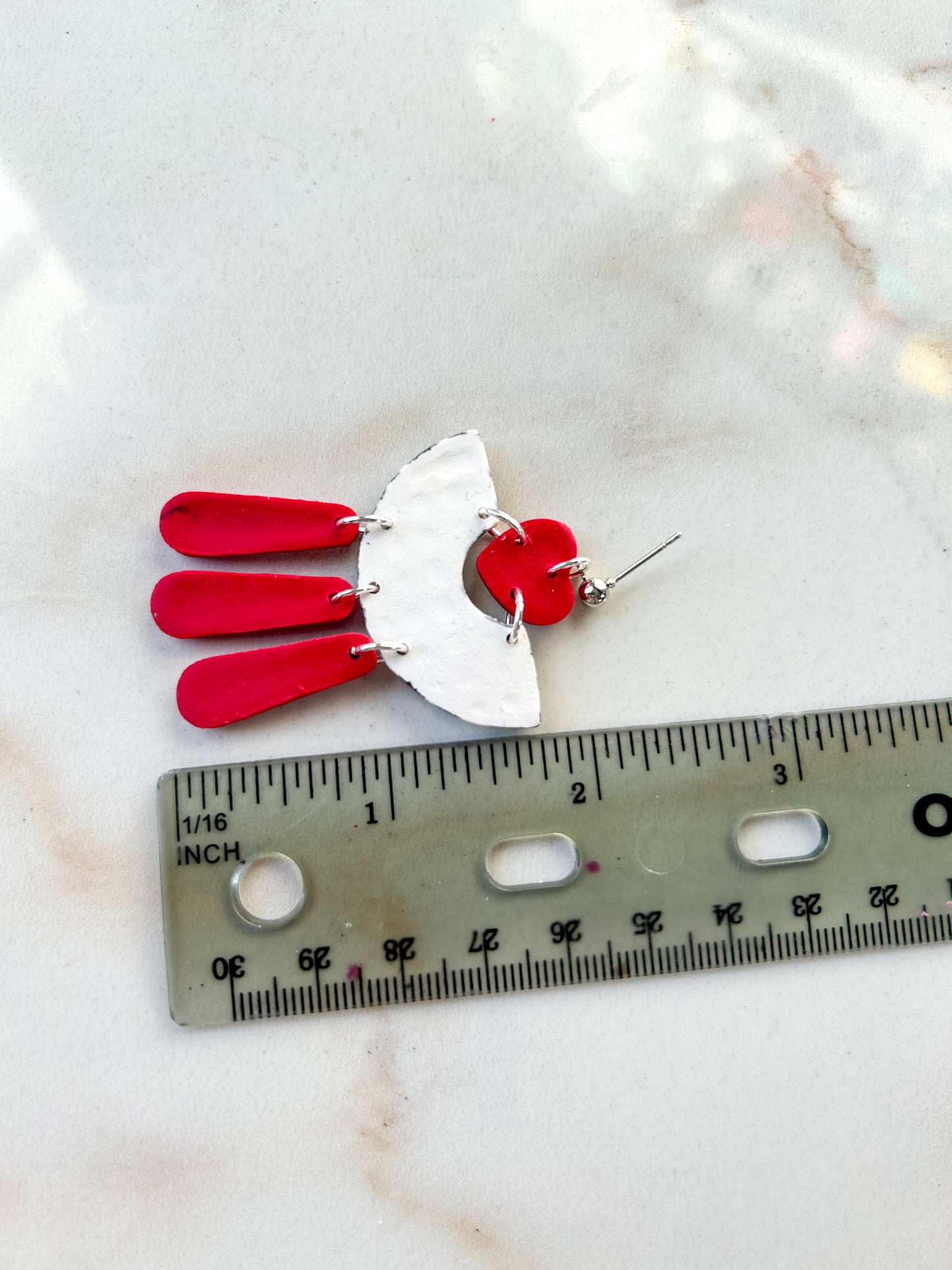 Grid Scoop Heart Dangles