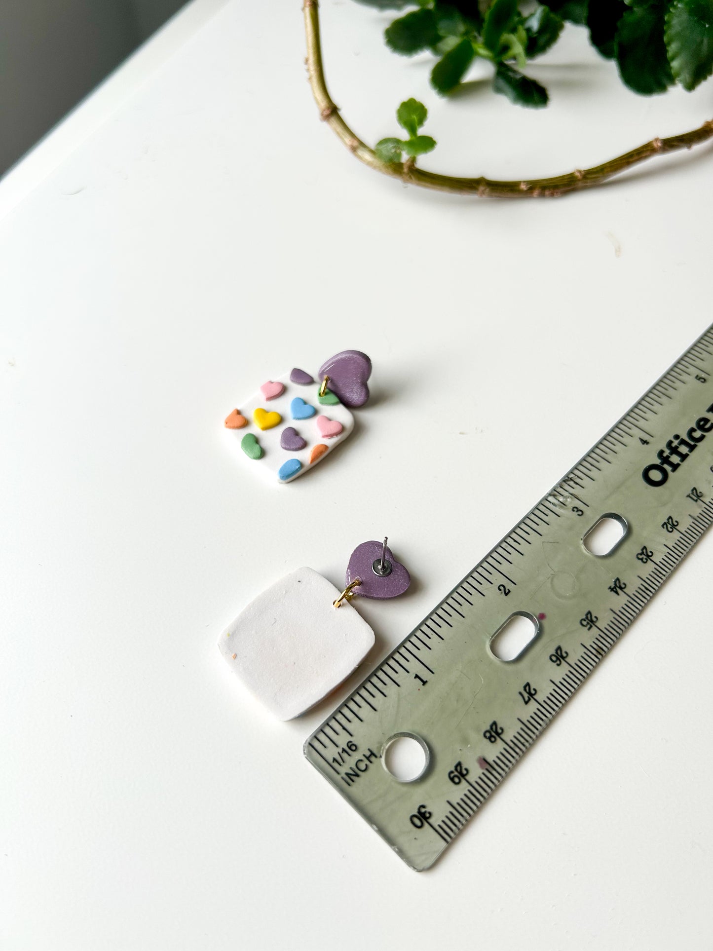 Colorful Heart Rectangle Dangles