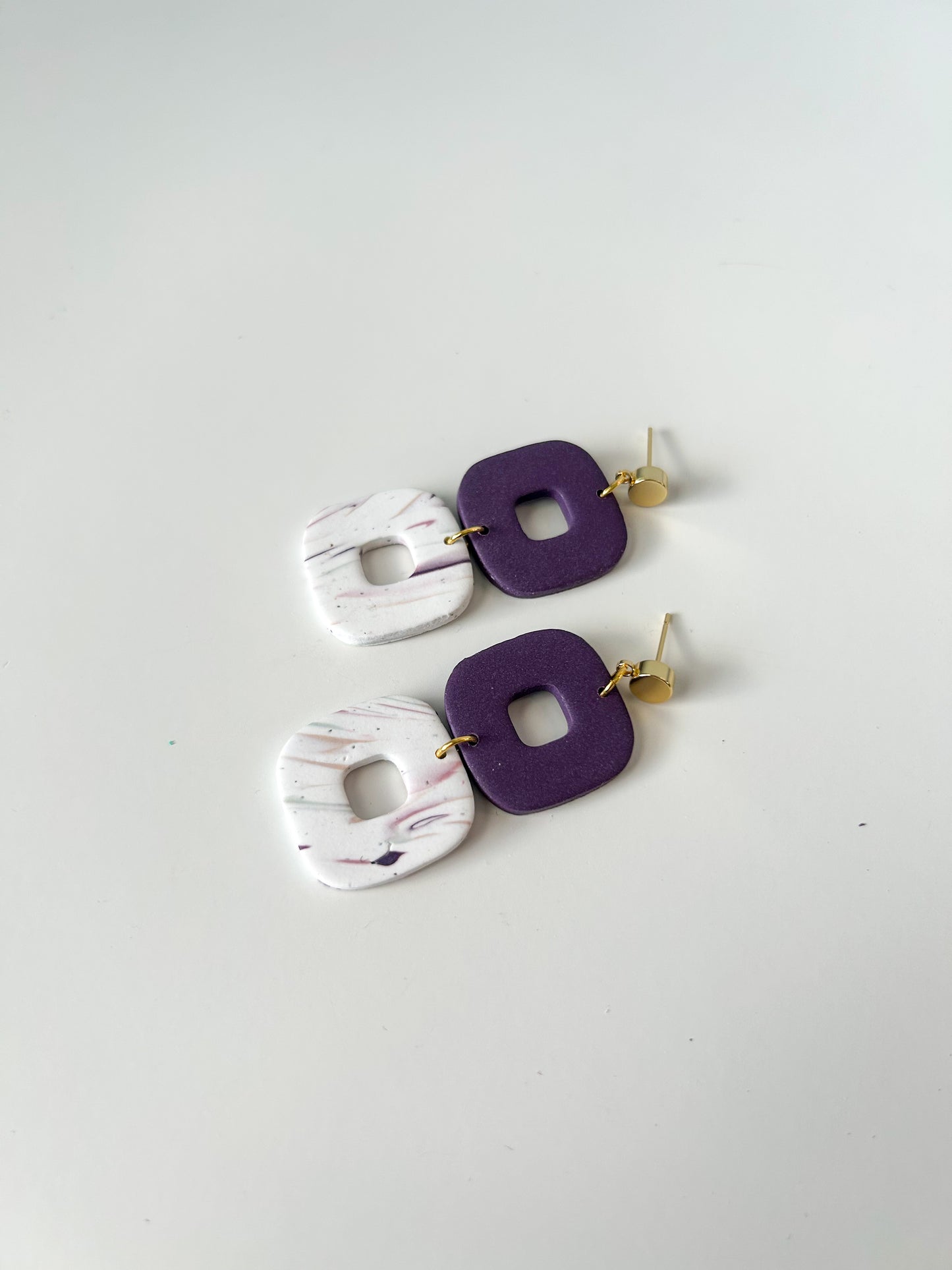 Purple Marble Donut Dangles