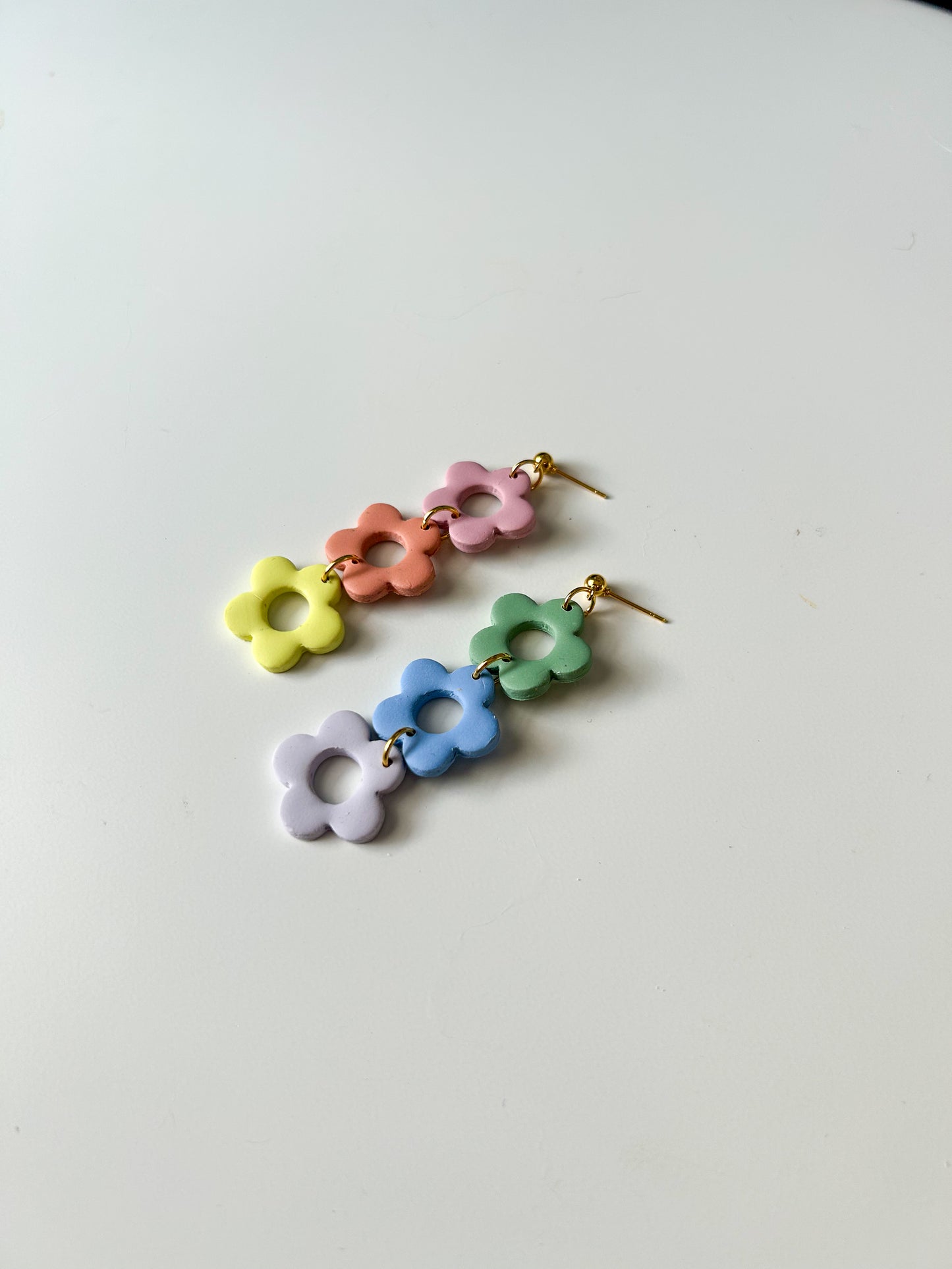 Rainbow Flower Donut Dangles
