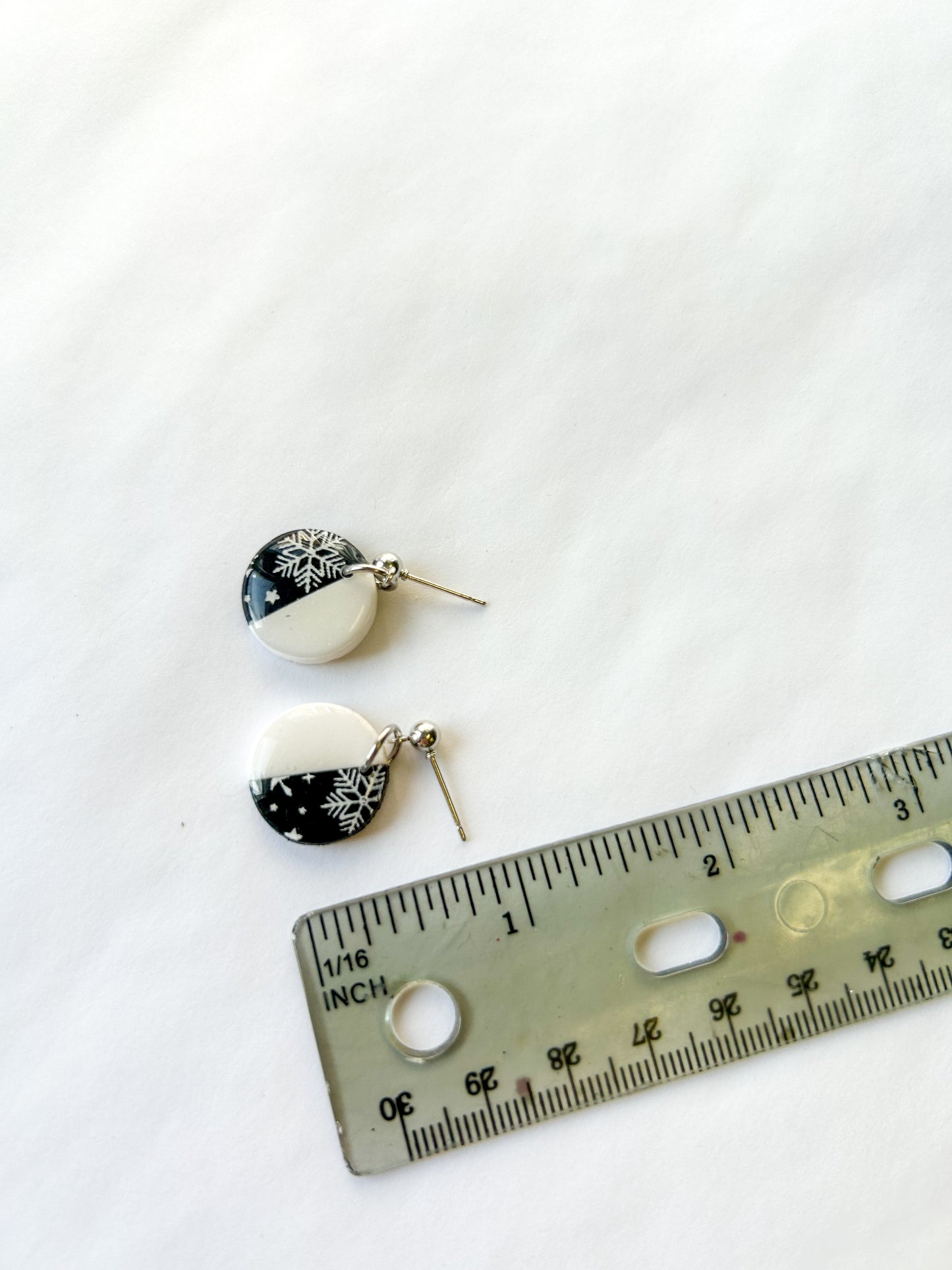 1/2 Black Snowflake Dangles