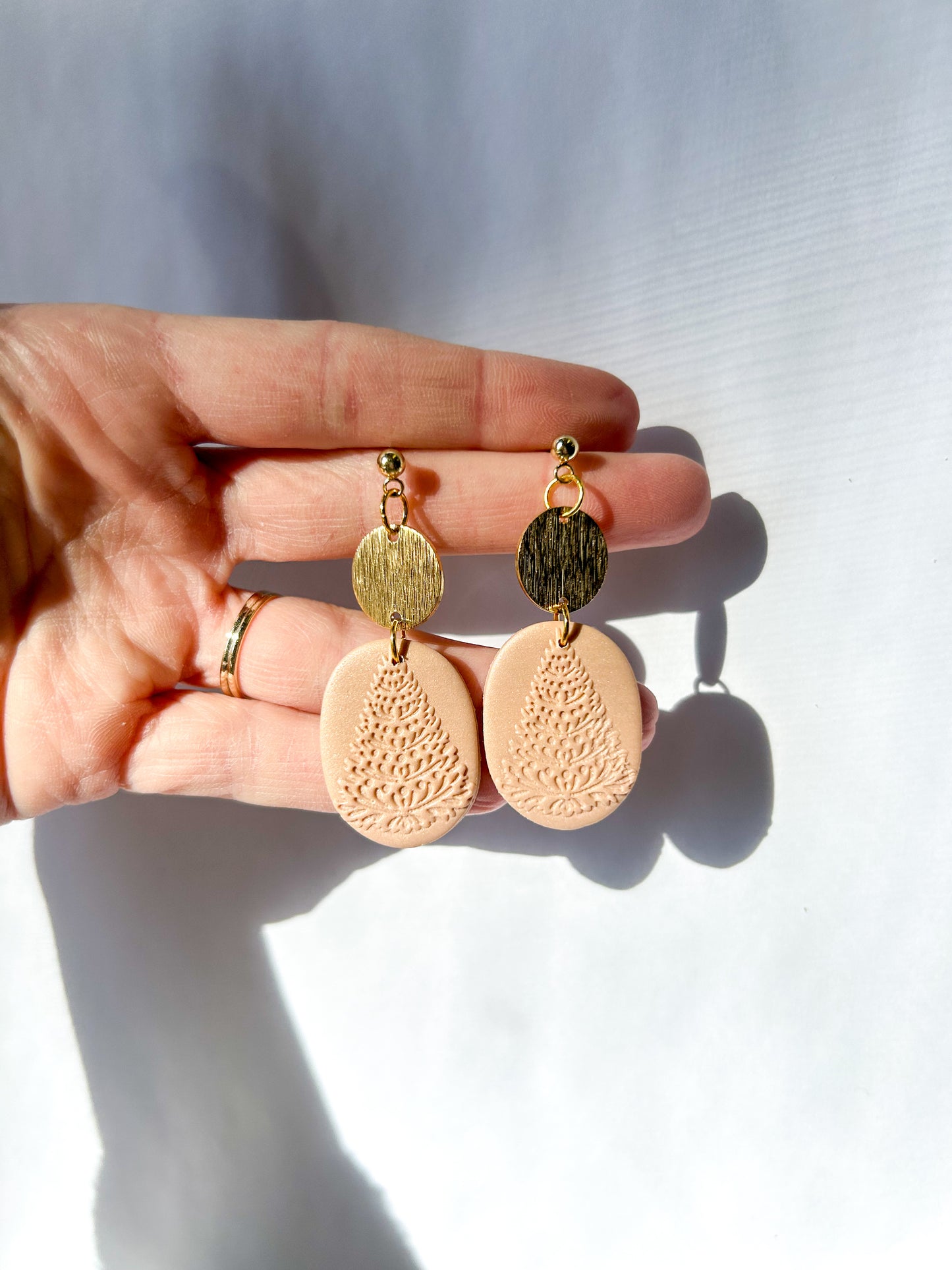 Tree Stamp Oval Dangles