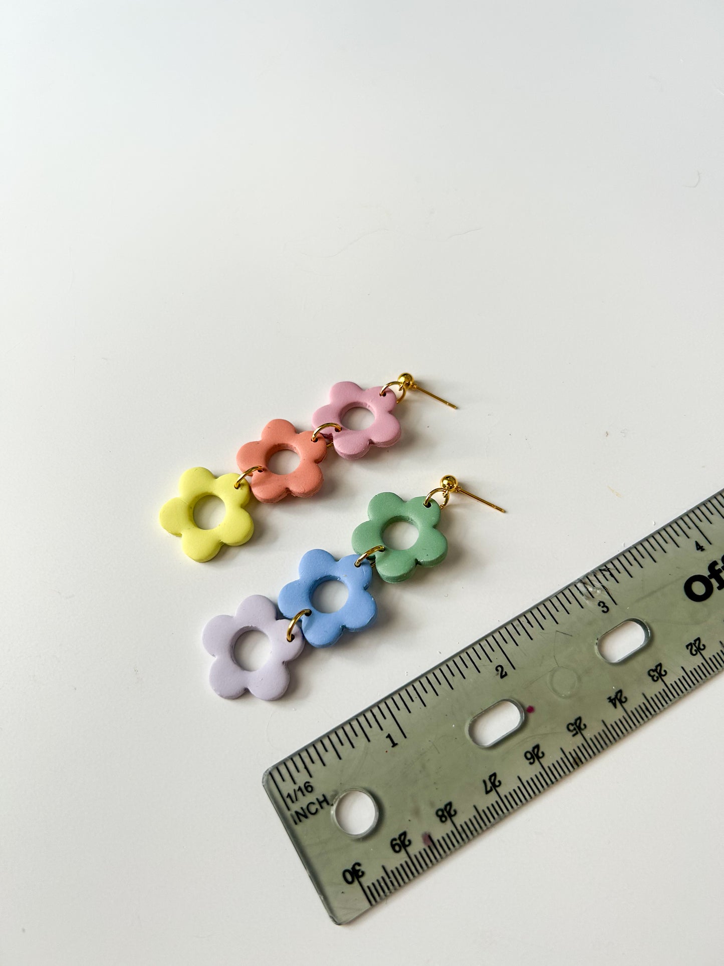 Rainbow Flower Donut Dangles