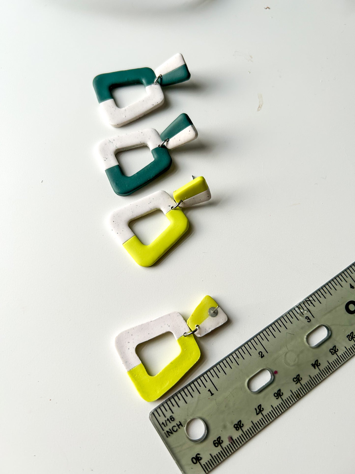 Colorblock Rounded Trapezoid Dangles