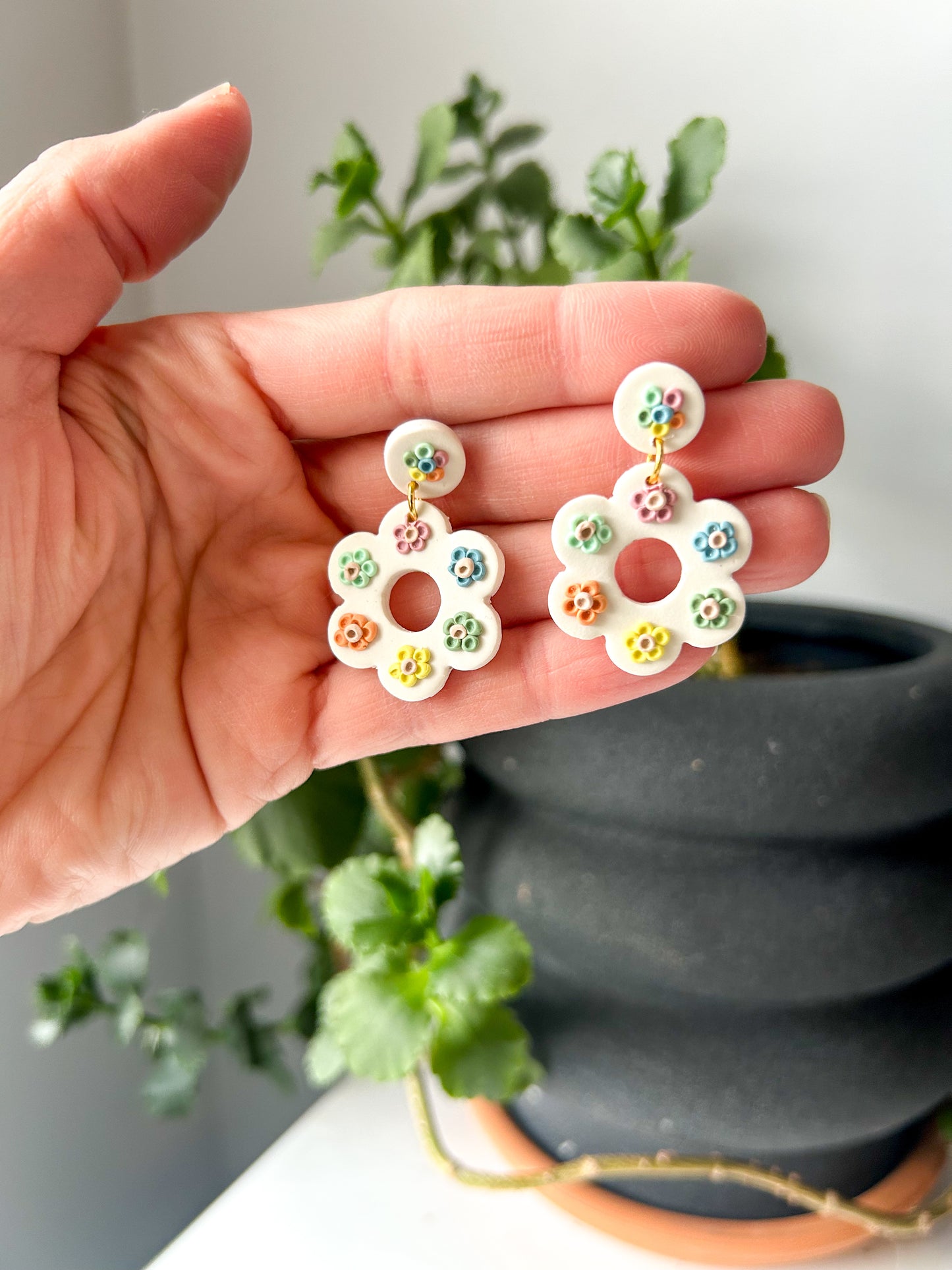 Quilted Flower Dangles