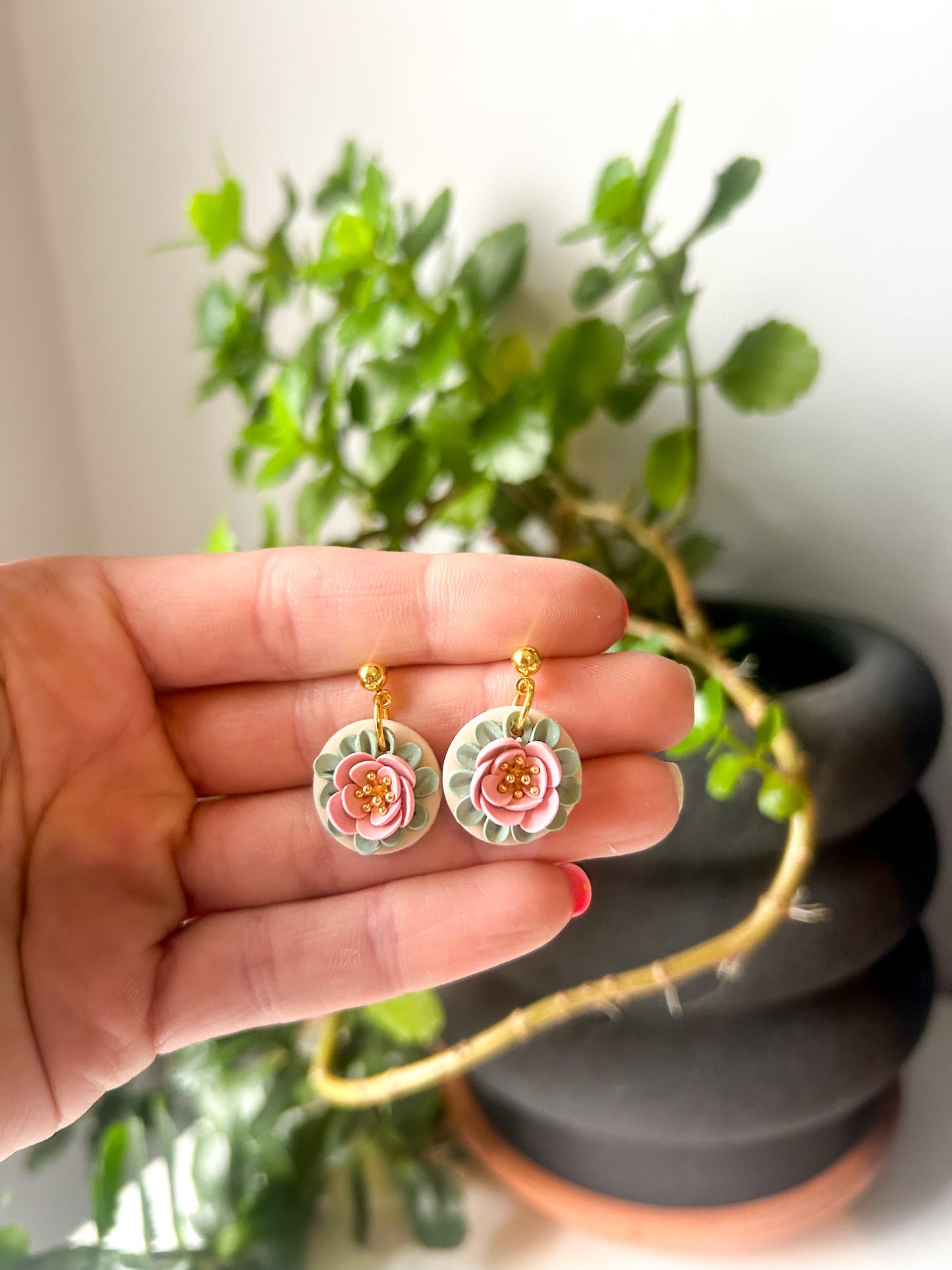 Sculpted Flower Mini Dangles