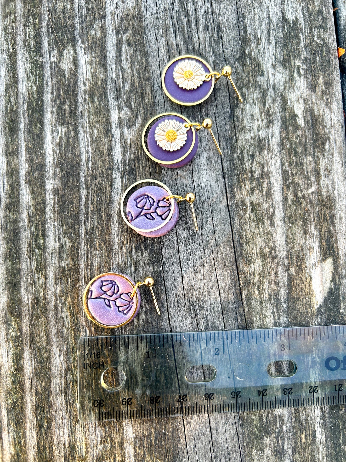 Purple Daisy Mini Dangles