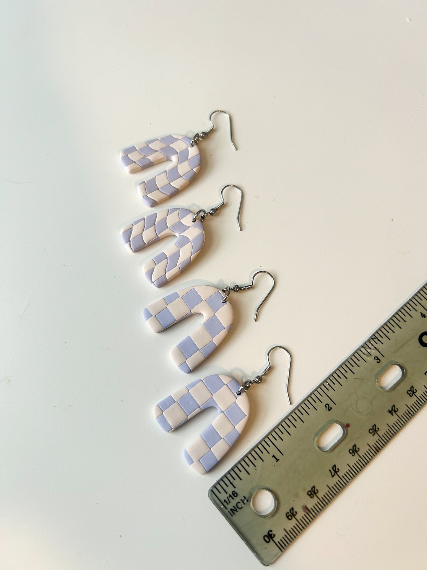 Cream and Periwinkle Checker Arches