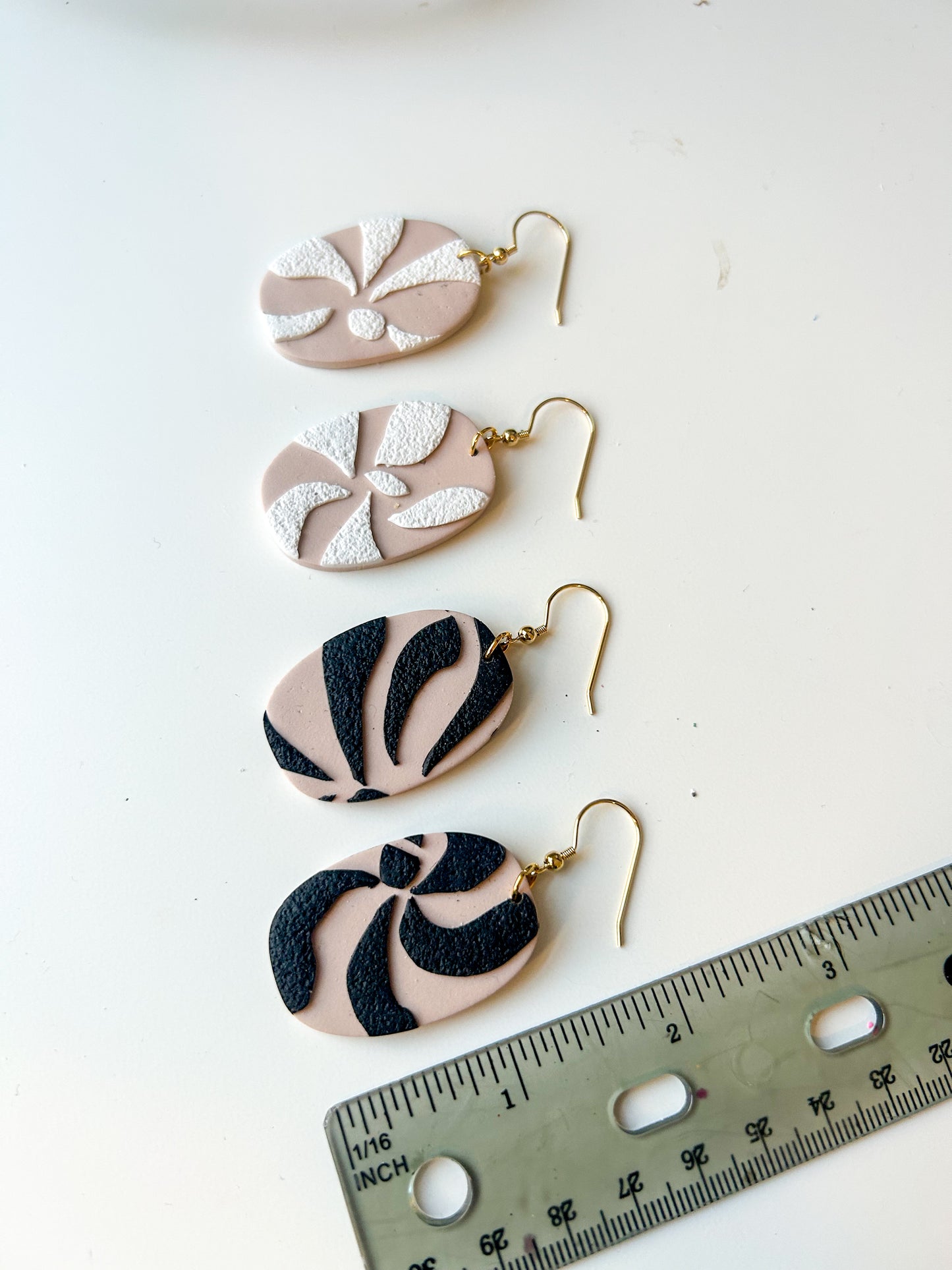 Raised Texture Oval Dangles