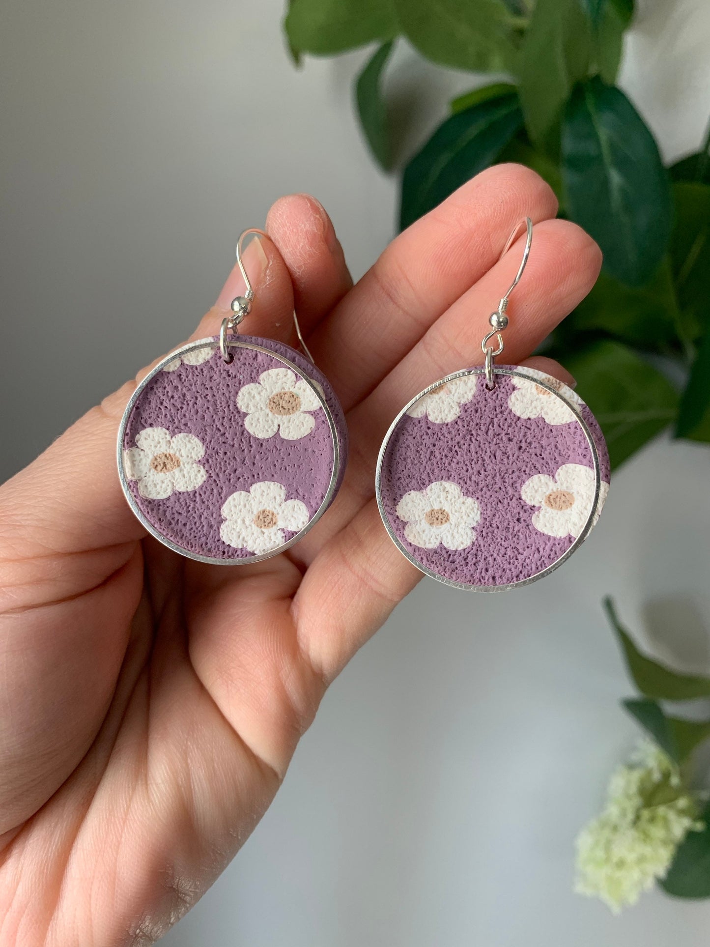 Groovy Flower Large Circle Dangles