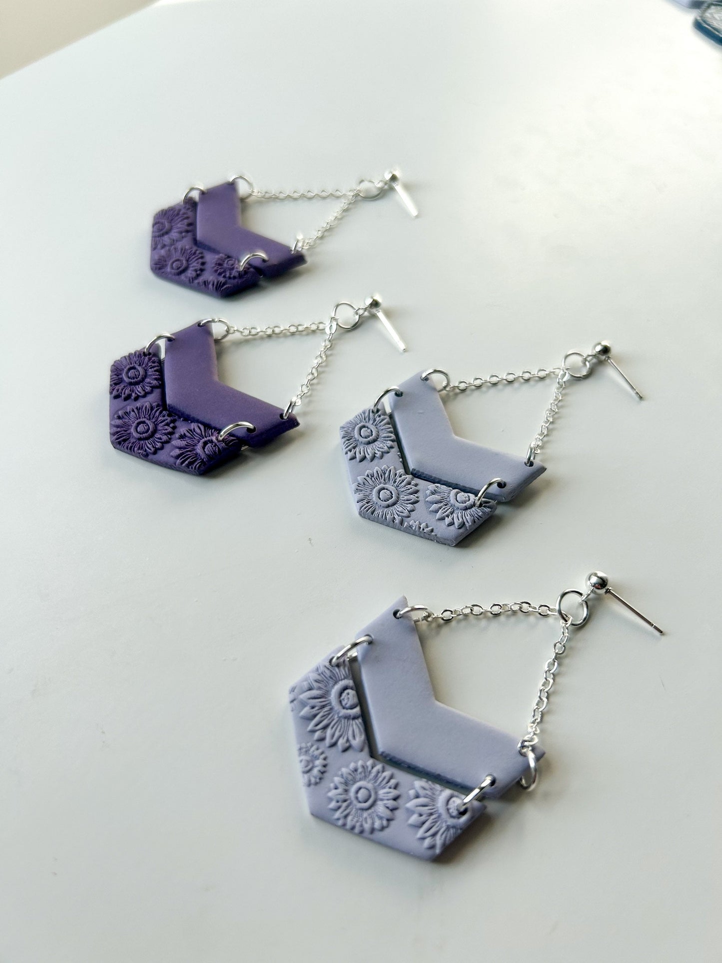 Floral Chevron Dangles