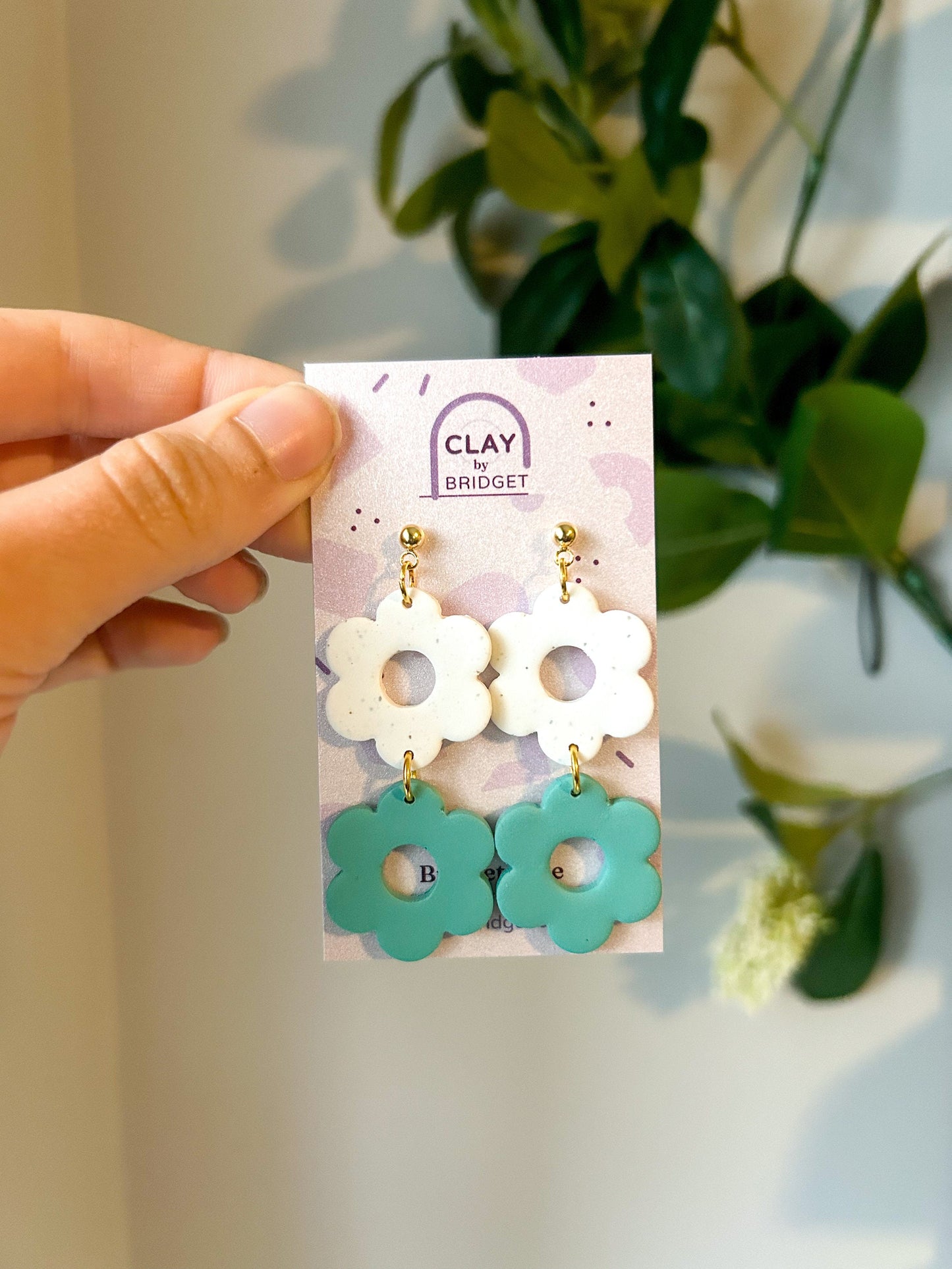 Double Retro Flower Dangles