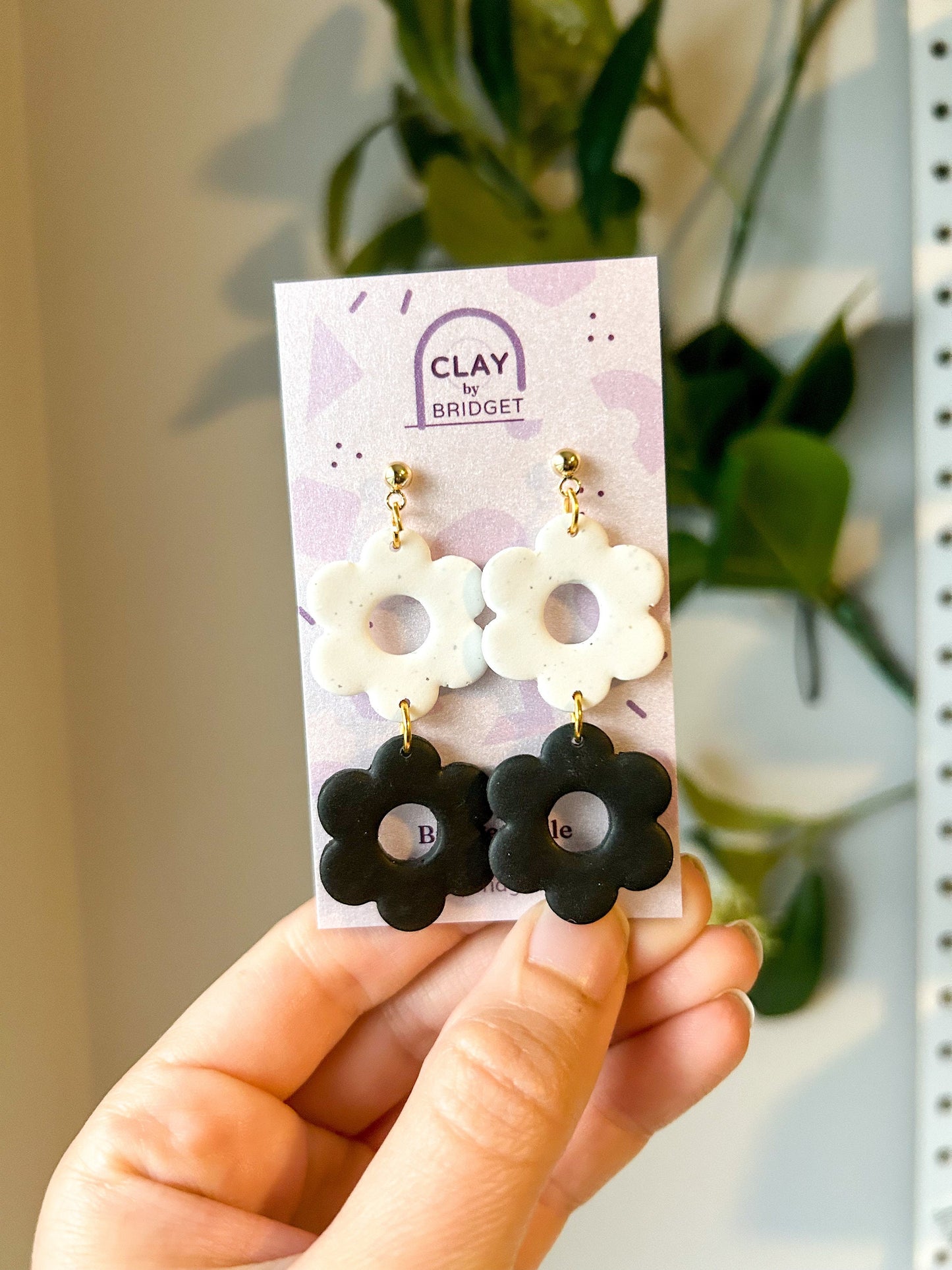 Double Retro Flower Dangles