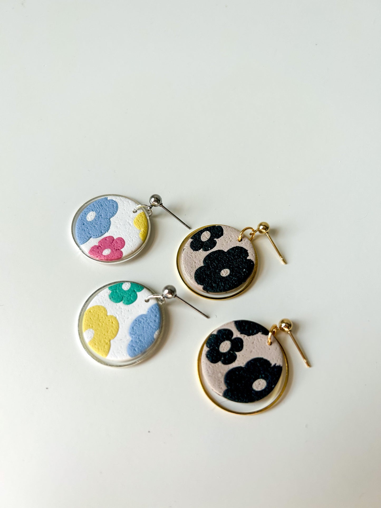 Retro Floral One Inch Dangles