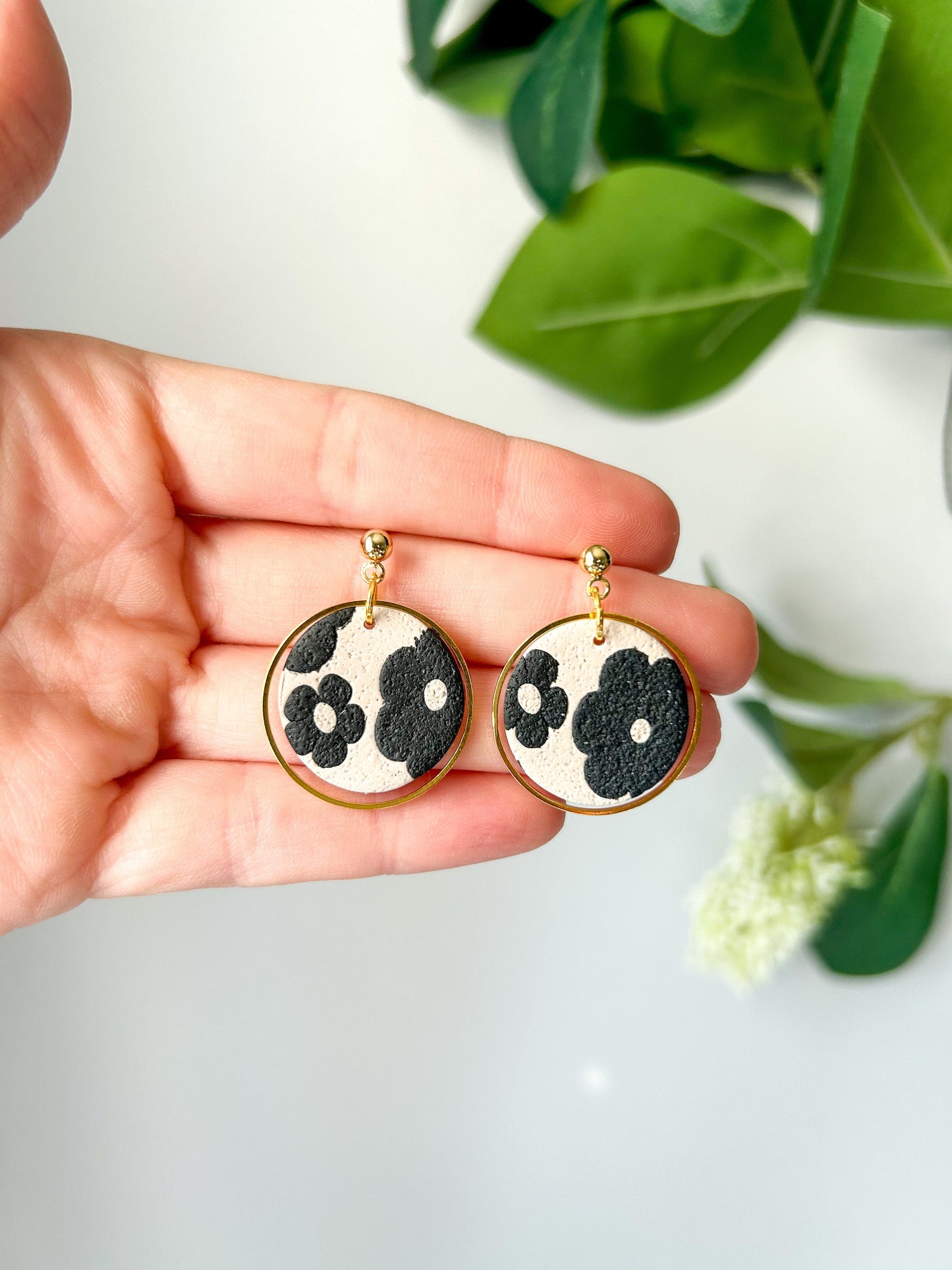 Retro Floral One Inch Dangles