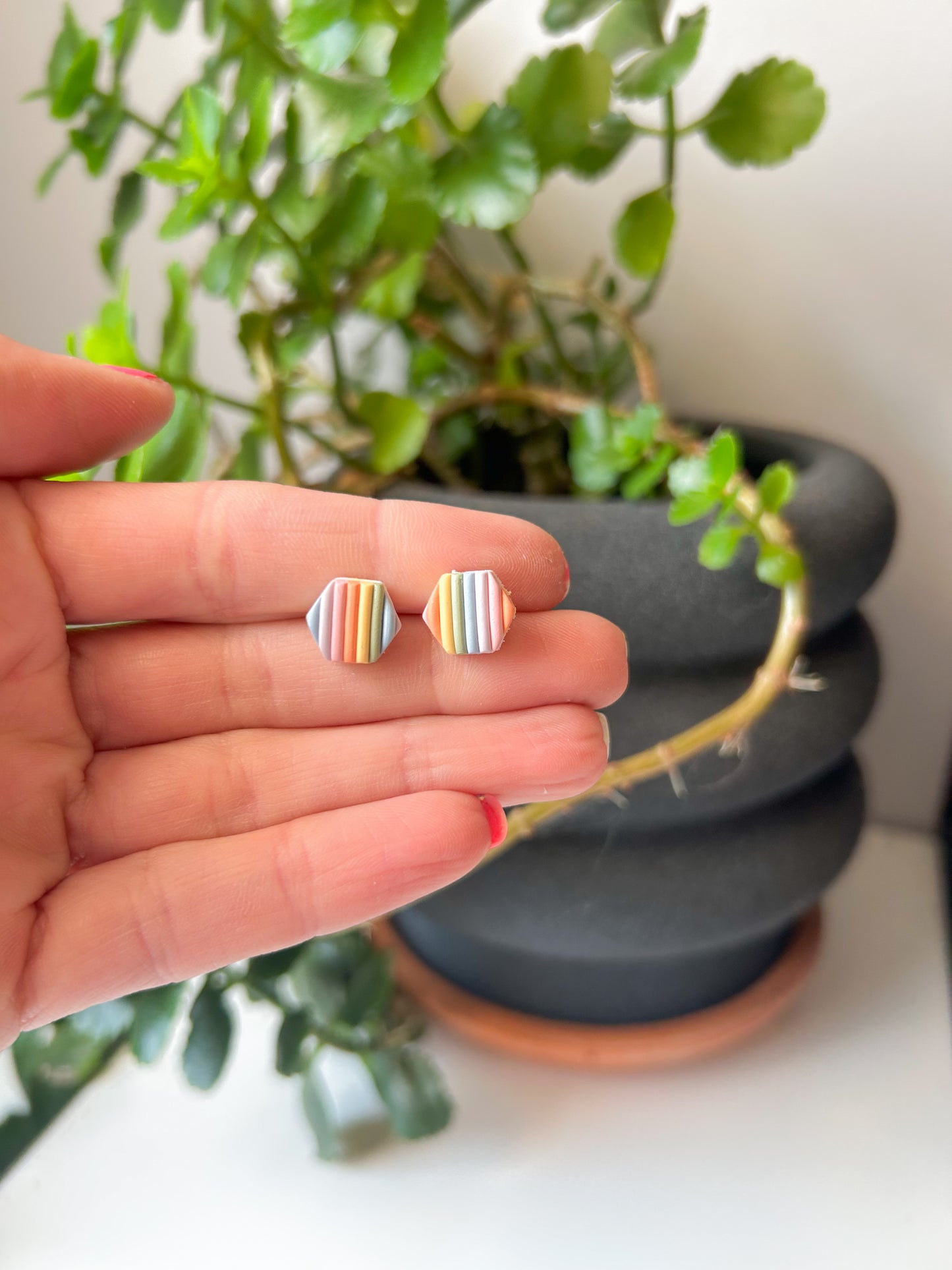 Rainbow Stripe studs