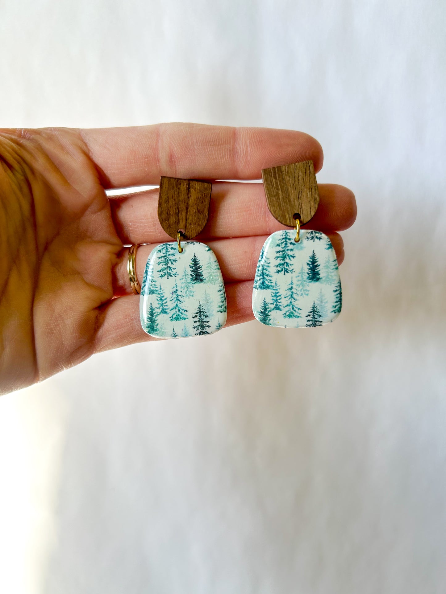 Wooden Top Forrest Dangles