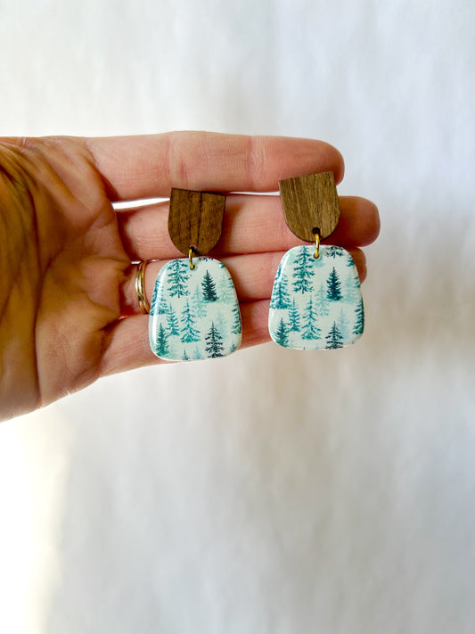 Wooden Top Forrest Dangles