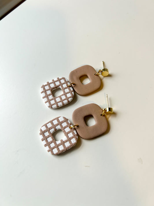 Nude Grid Double Dangles