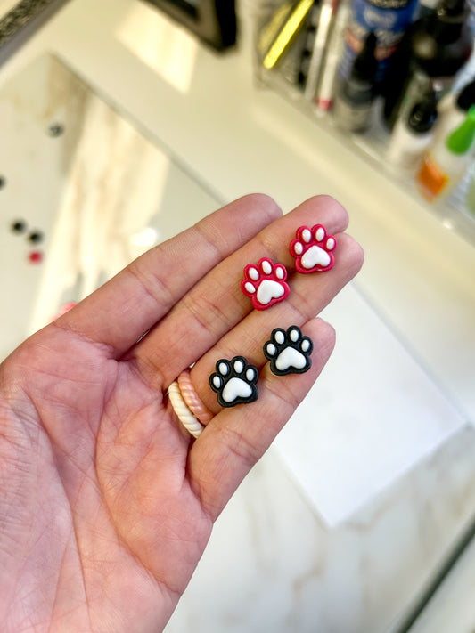 Paw Print Studs- Any Color Available. See description for instructions.