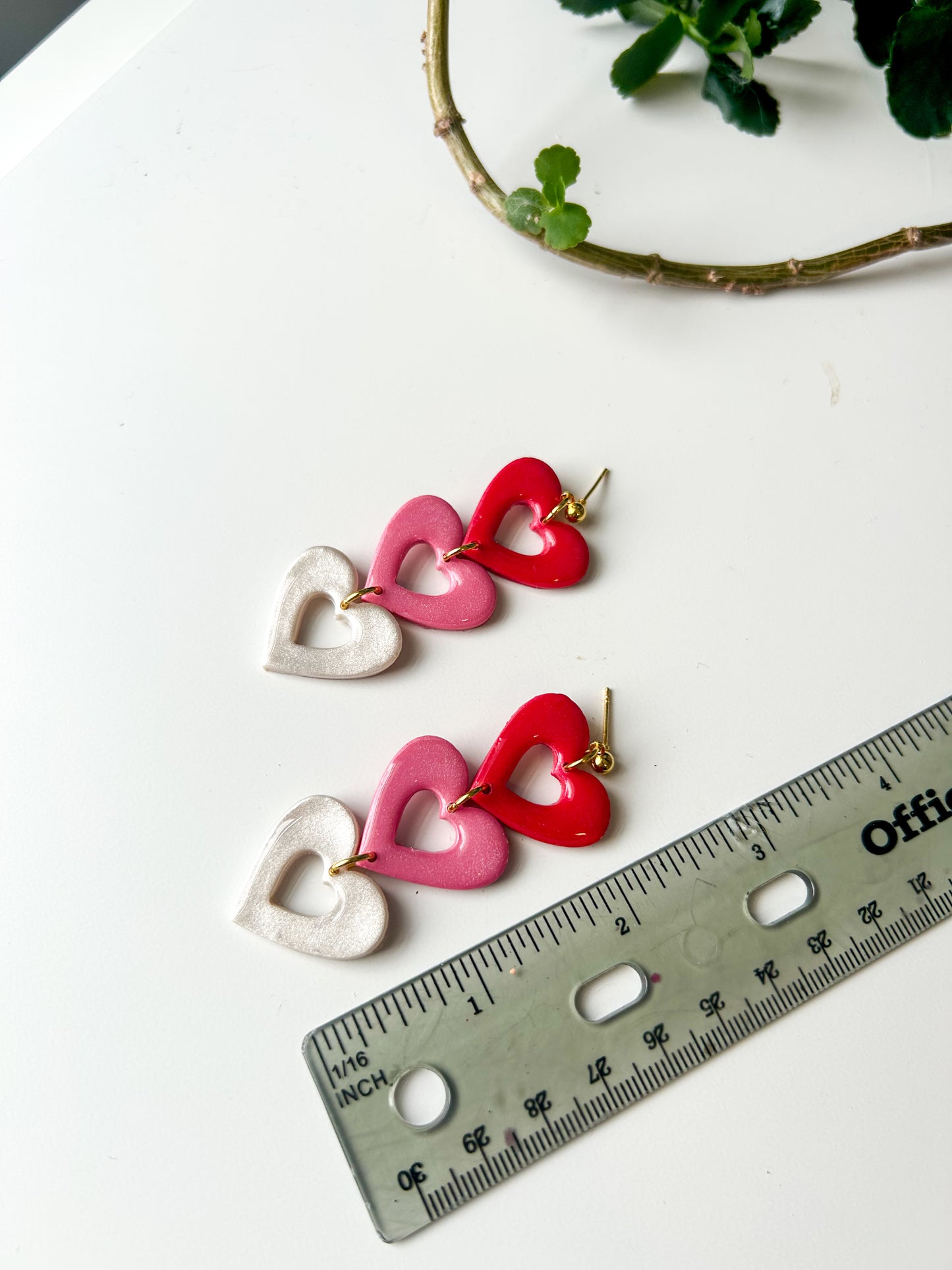 Large Ombre Cutout Heart Dangles