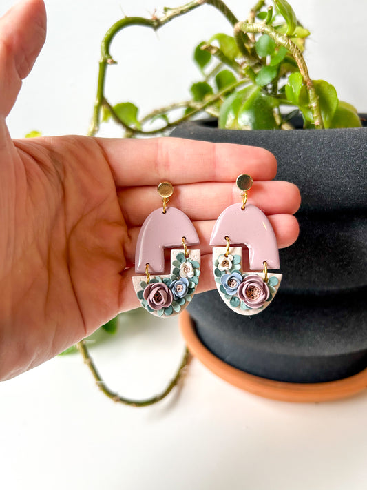 Mauve Puzzle Dangles