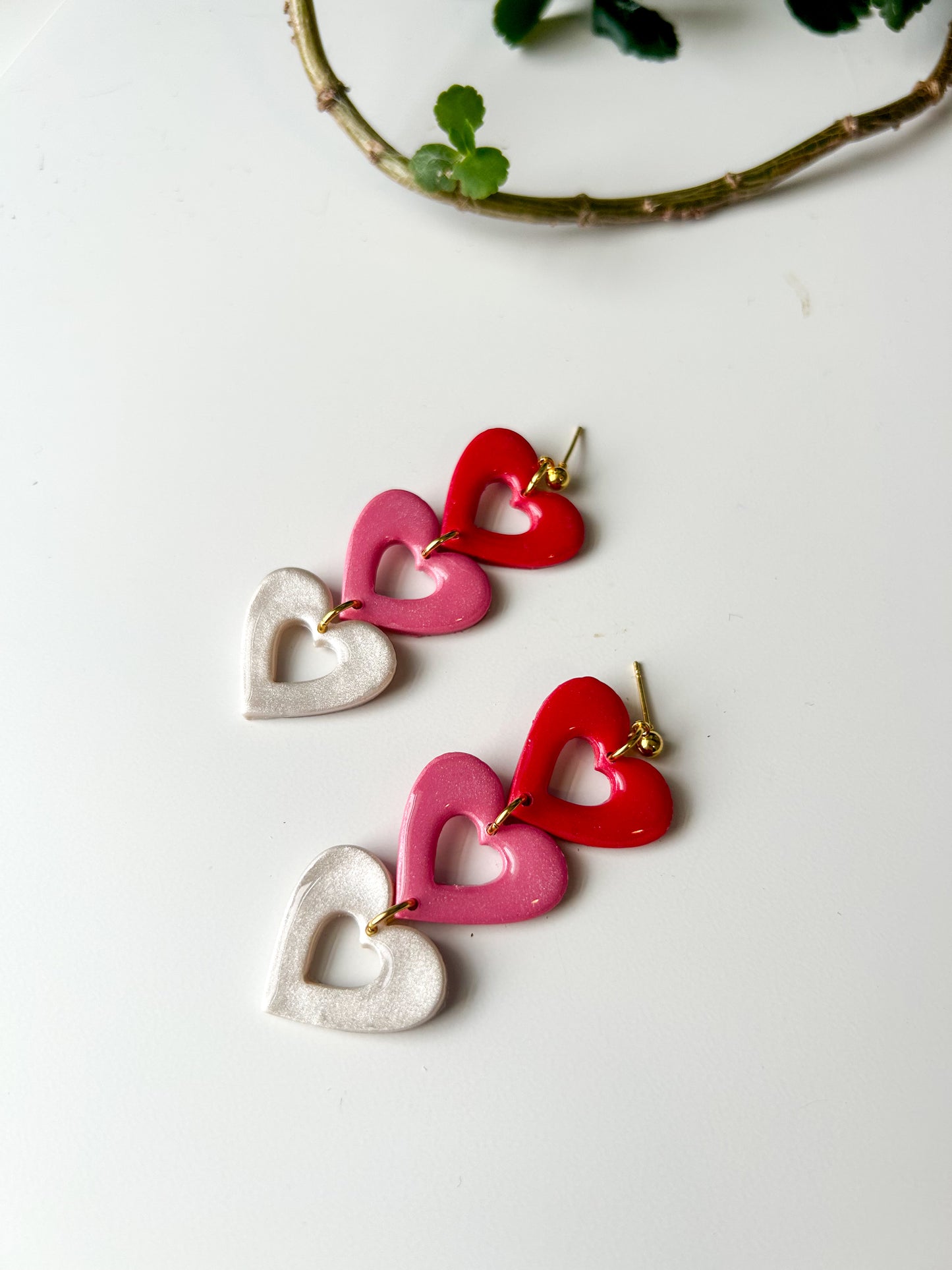 Large Ombre Cutout Heart Dangles