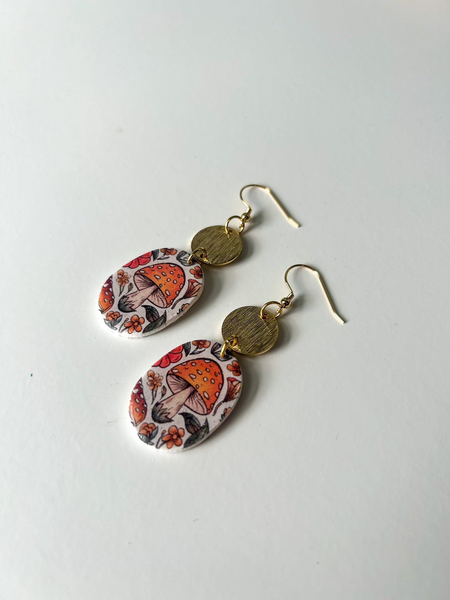 Mushroom Pattern Oval Dangles