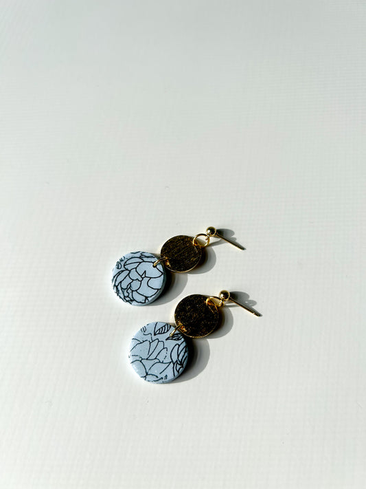 Blue Floral Rosie Dangles