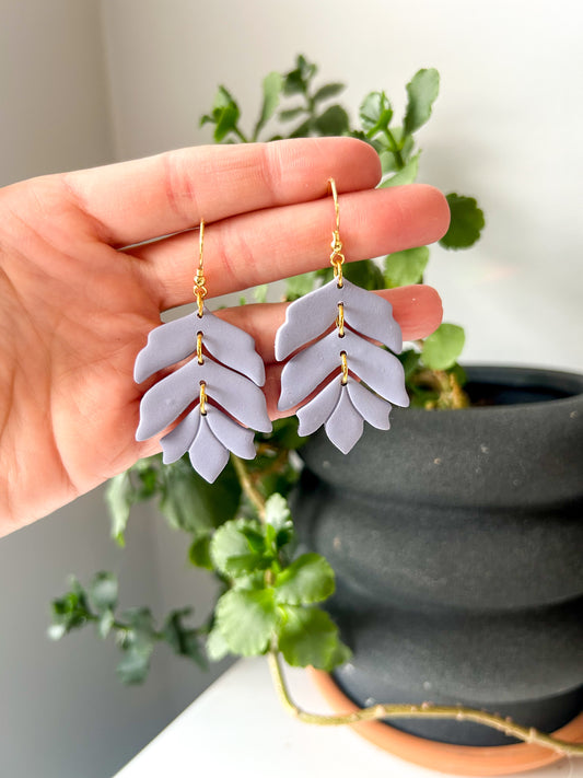 Periwinkle Feather Dangles